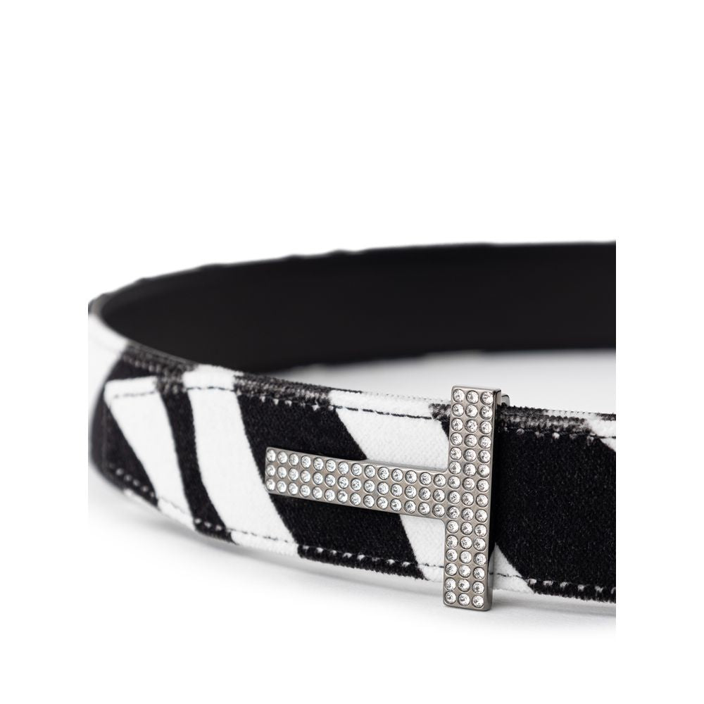 Tom Ford Black And White Leather Belt - ACCEXO