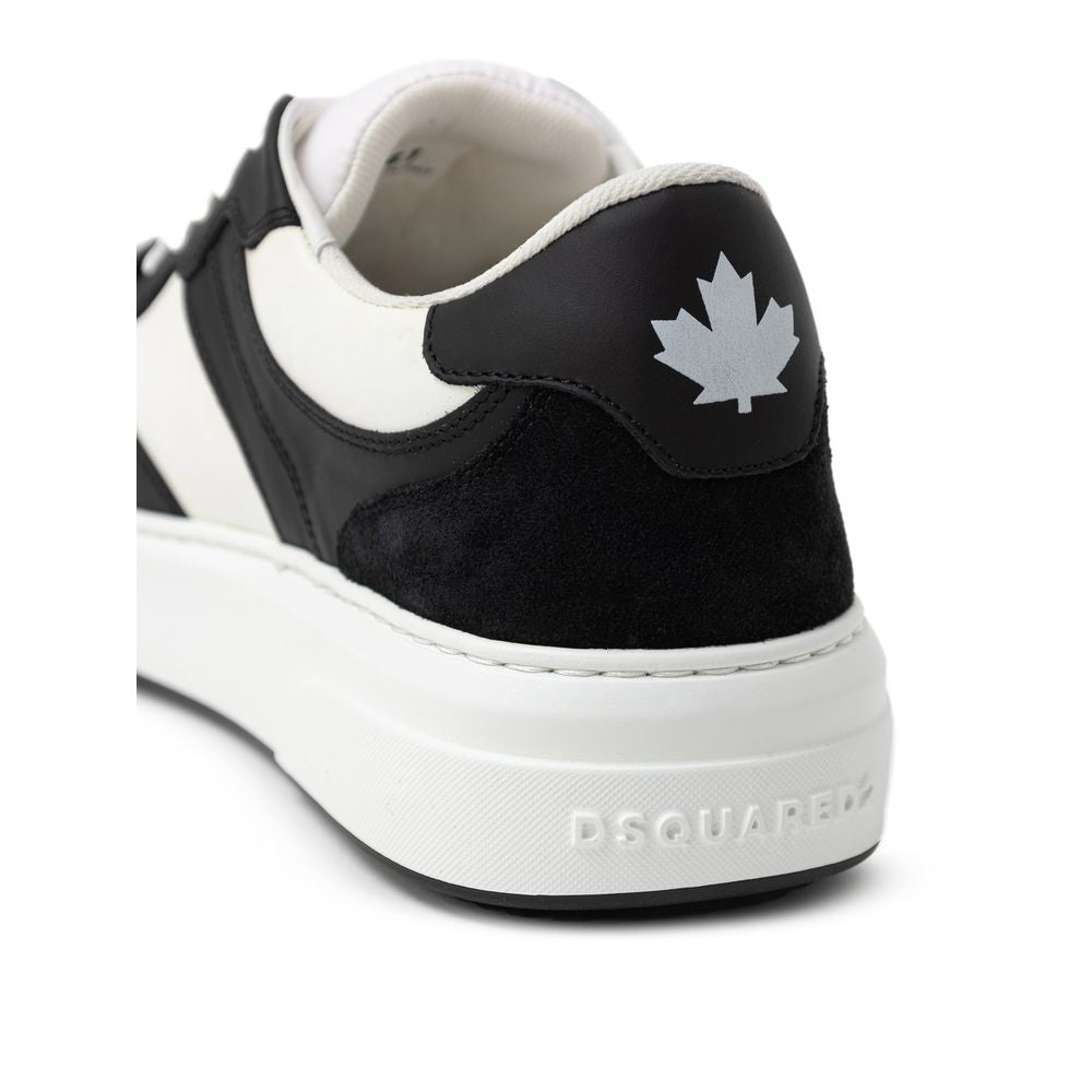 Dsquared² Black And White Leather Sneaker - ACCEXO