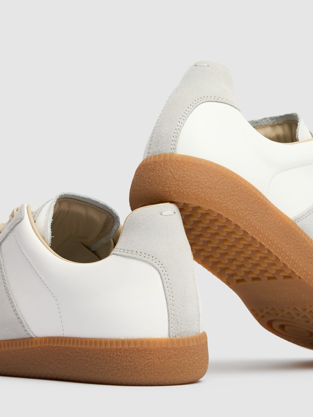 Maison Margiela Low Leather And Suede Sneakers - ACCEXO