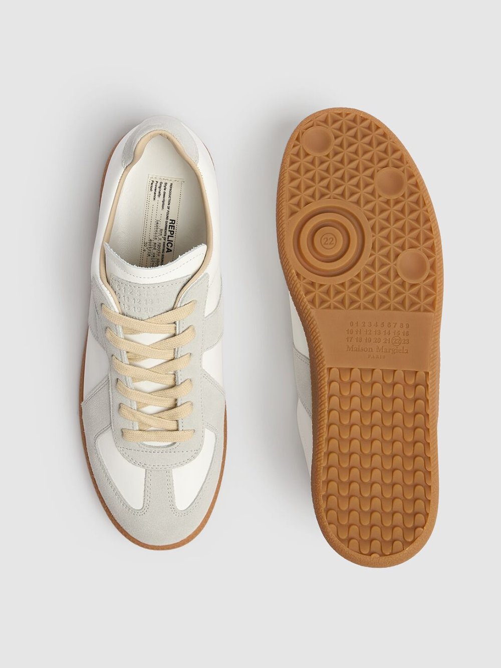 Maison Margiela Low Leather And Suede Sneakers - ACCEXO