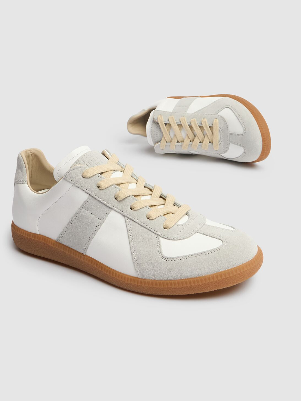 Maison Margiela Low Leather And Suede Sneakers - ACCEXO