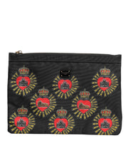 Dolce & Gabbana Black Red Nylon Sacred Heart Clutch Pouch Bag - ACCEXO