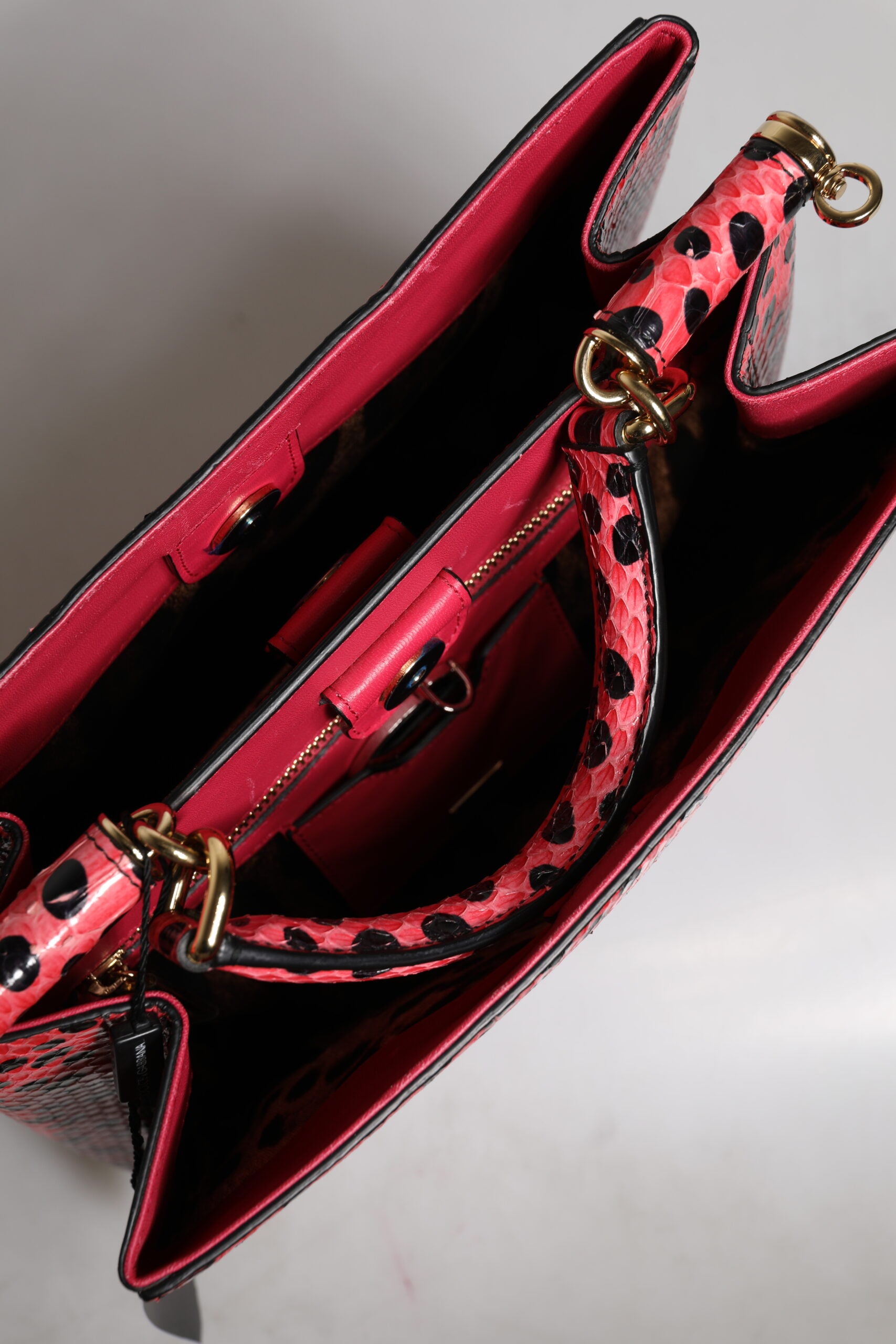 Dolce & Gabbana Pink Exotic Leather Top Handle Tote Crossbody Bag - ACCEXO