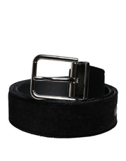 Dolce & Gabbana Black Cotton Silver Tone Metal Buckle Belt - ACCEXO