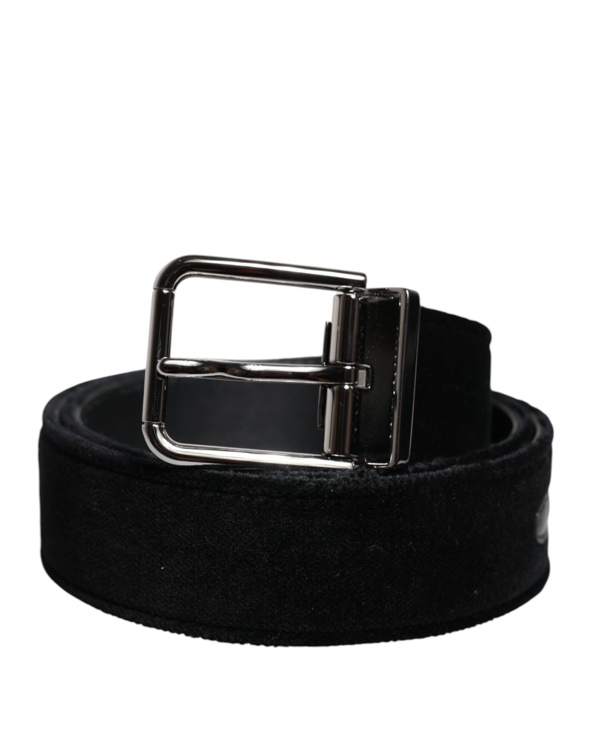 Dolce & Gabbana Black Cotton Silver Tone Metal Buckle Belt - ACCEXO