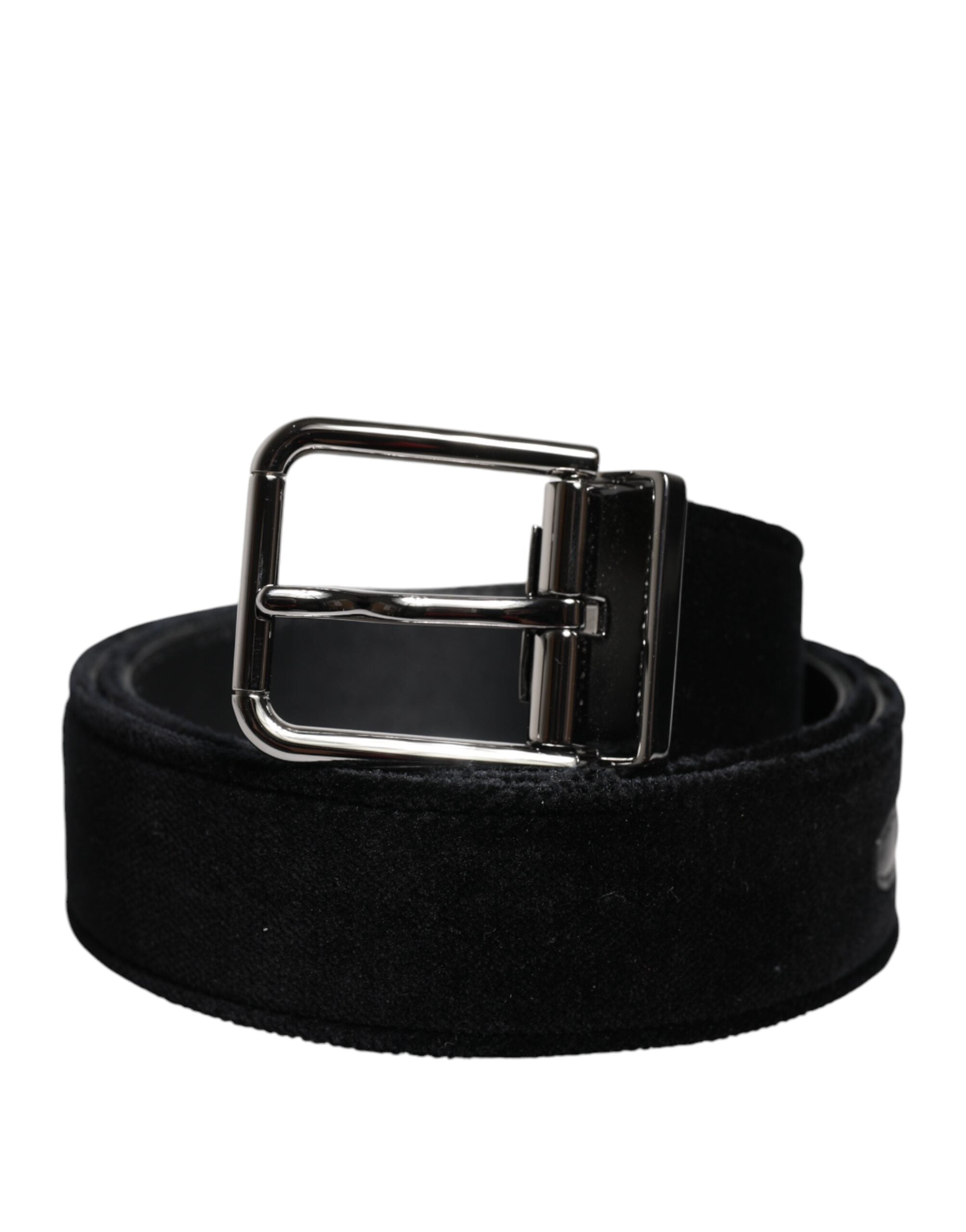 Dolce & Gabbana Black Cotton Silver Tone Metal Buckle Belt - ACCEXO