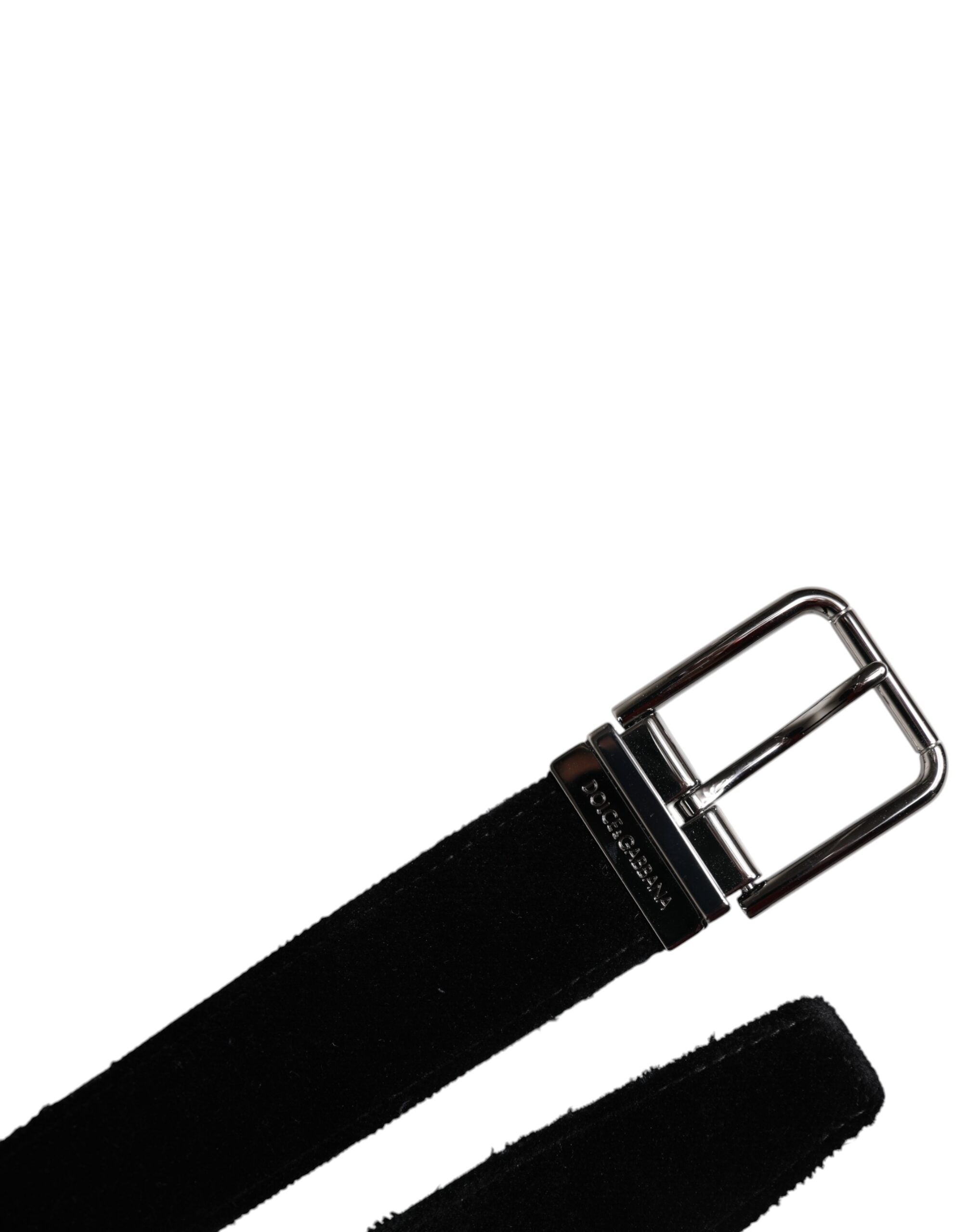 Dolce & Gabbana Black Cotton Silver Tone Metal Buckle Belt - ACCEXO