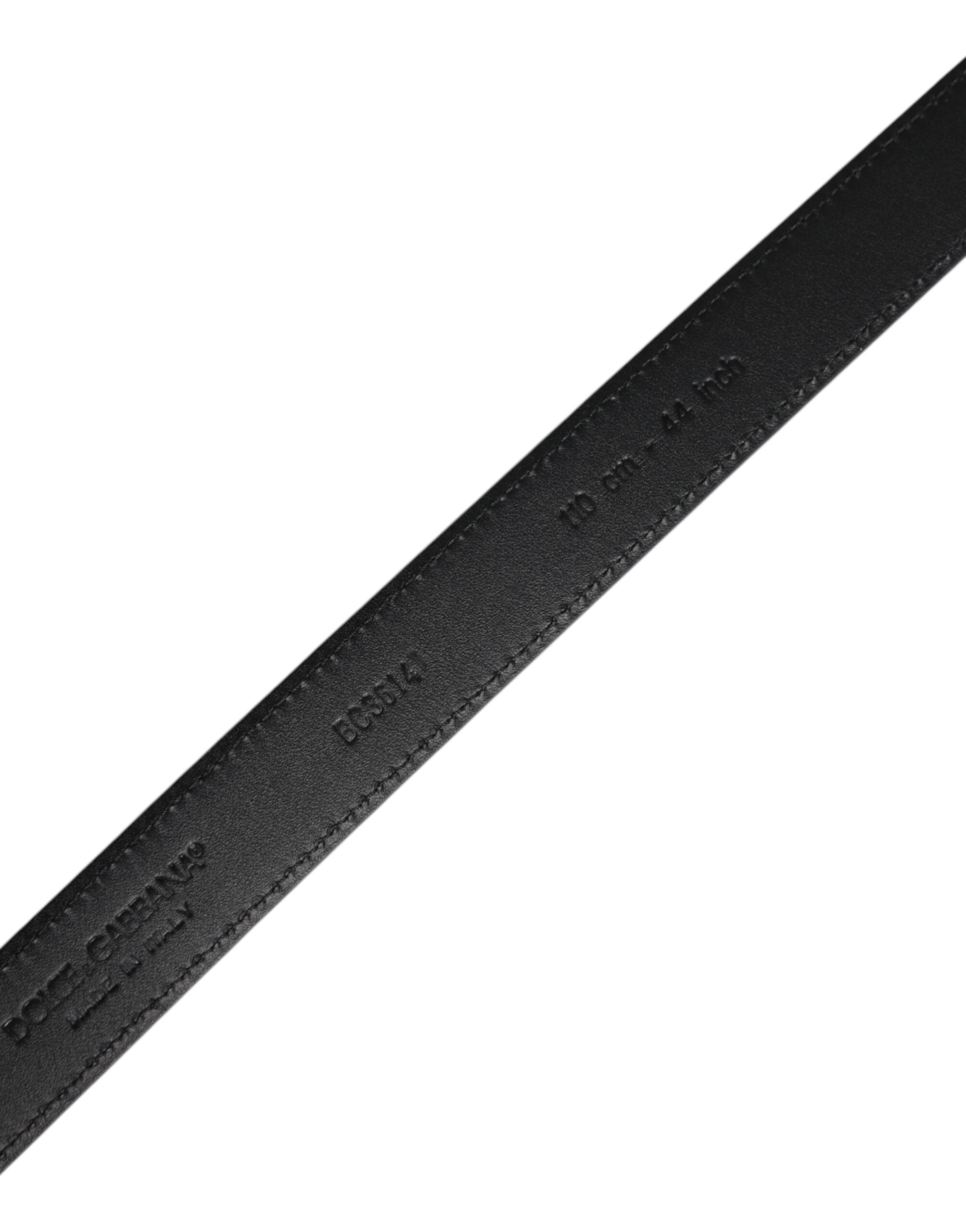 Dolce & Gabbana Black Goat Leather Metal Buckle Classic Belt - ACCEXO