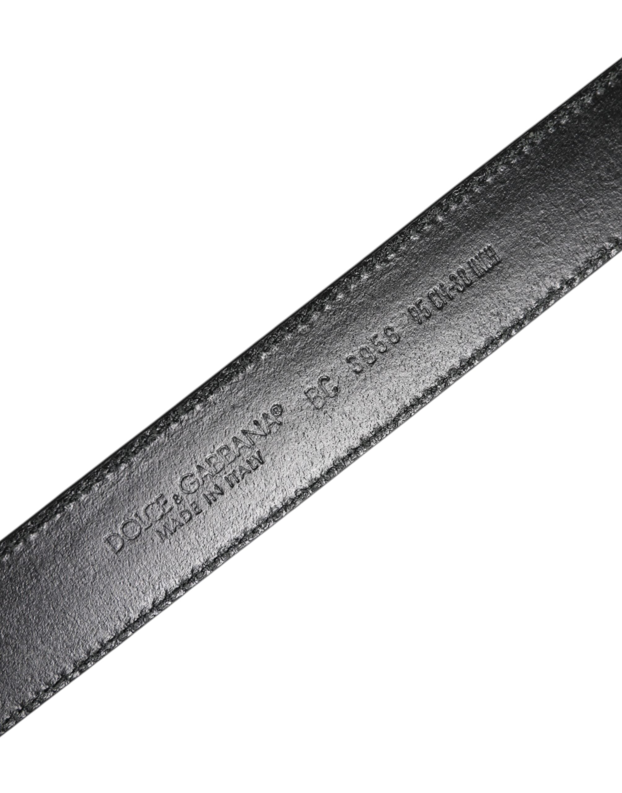 Dolce & Gabbana Black Brown Leather Classic Metal Buckle Belt - ACCEXO