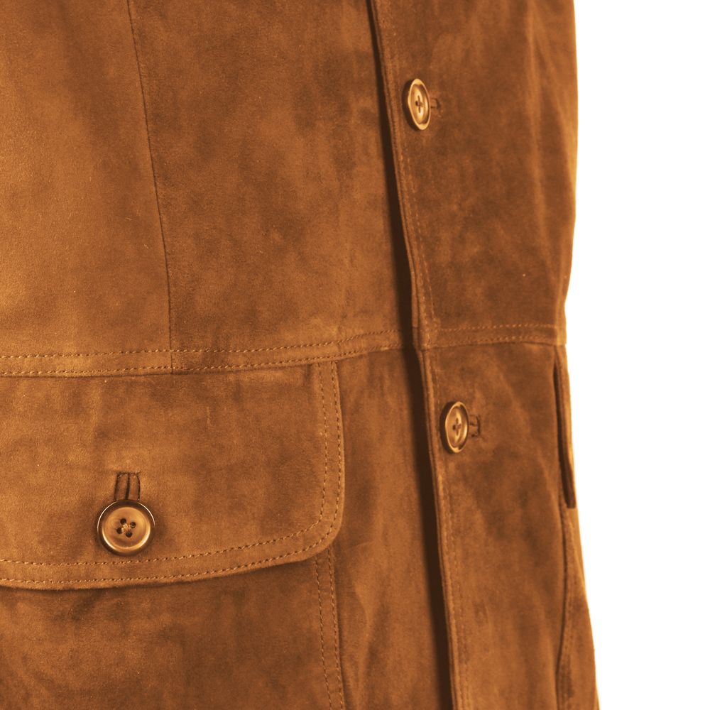 Emilio Romanelli Brown Calfskin Jacket - ACCEXO