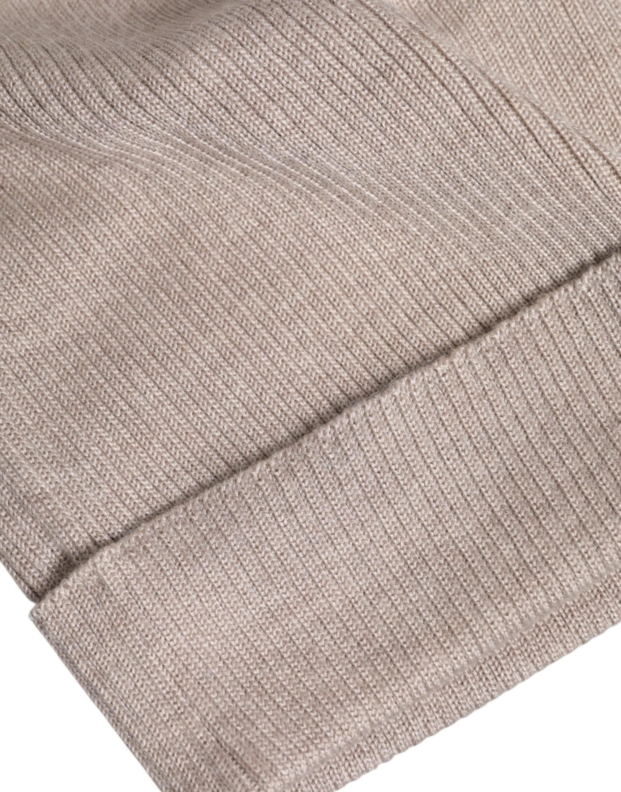 Dolce & Gabbana Beige Cashmere Knitted Winter Beanie Hat - ACCEXO