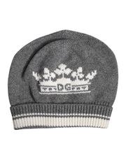 Dolce & Gabbana Gray Cashmere Knitted Winter Beanie Hat - ACCEXO
