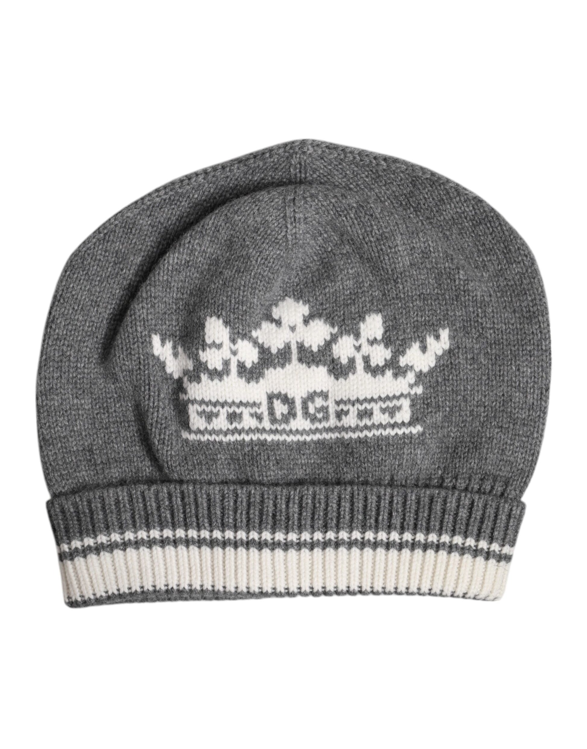 Dolce & Gabbana Gray Cashmere Knitted Winter Beanie Hat - ACCEXO