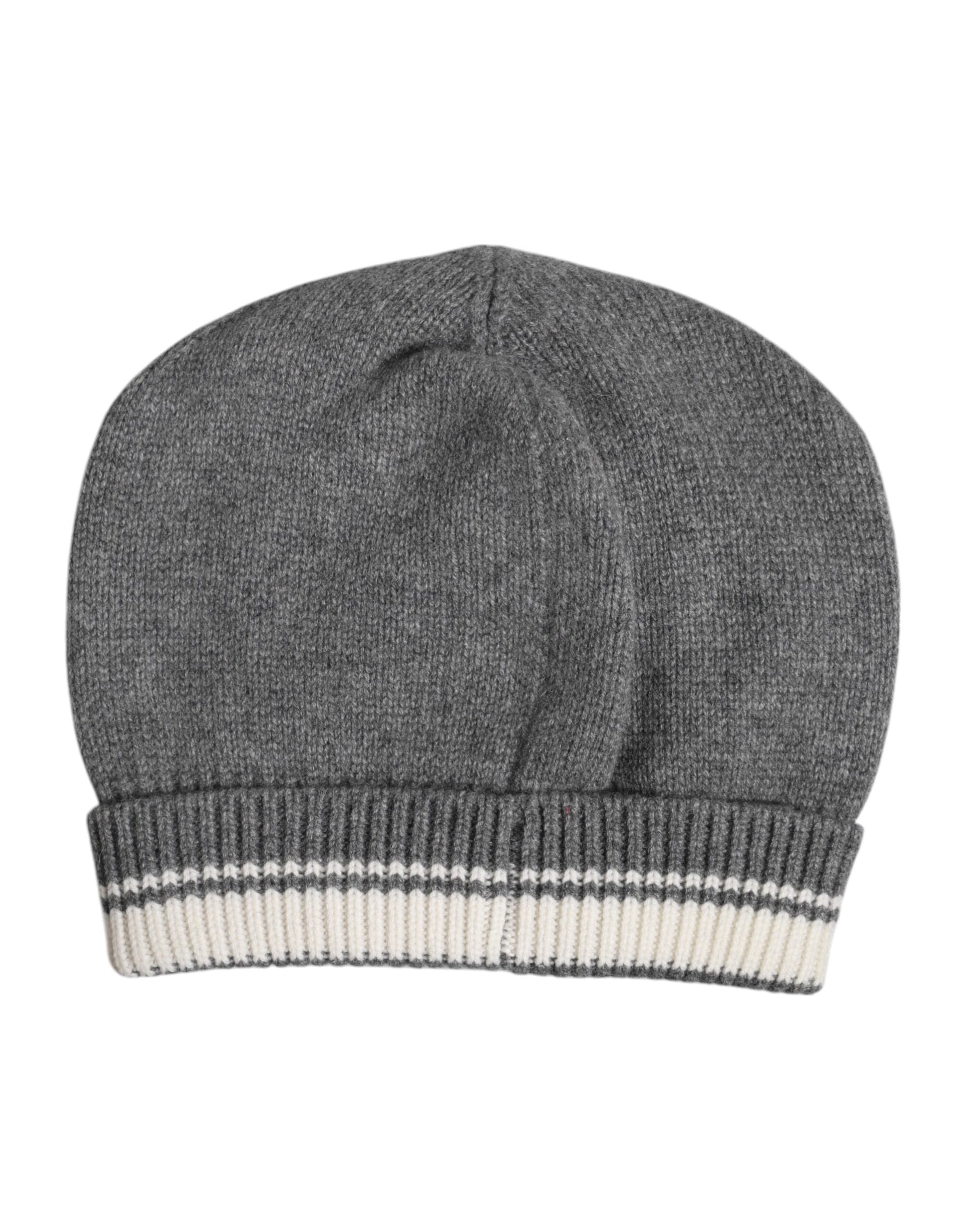 Dolce & Gabbana Gray Cashmere Knitted Winter Beanie Hat - ACCEXO