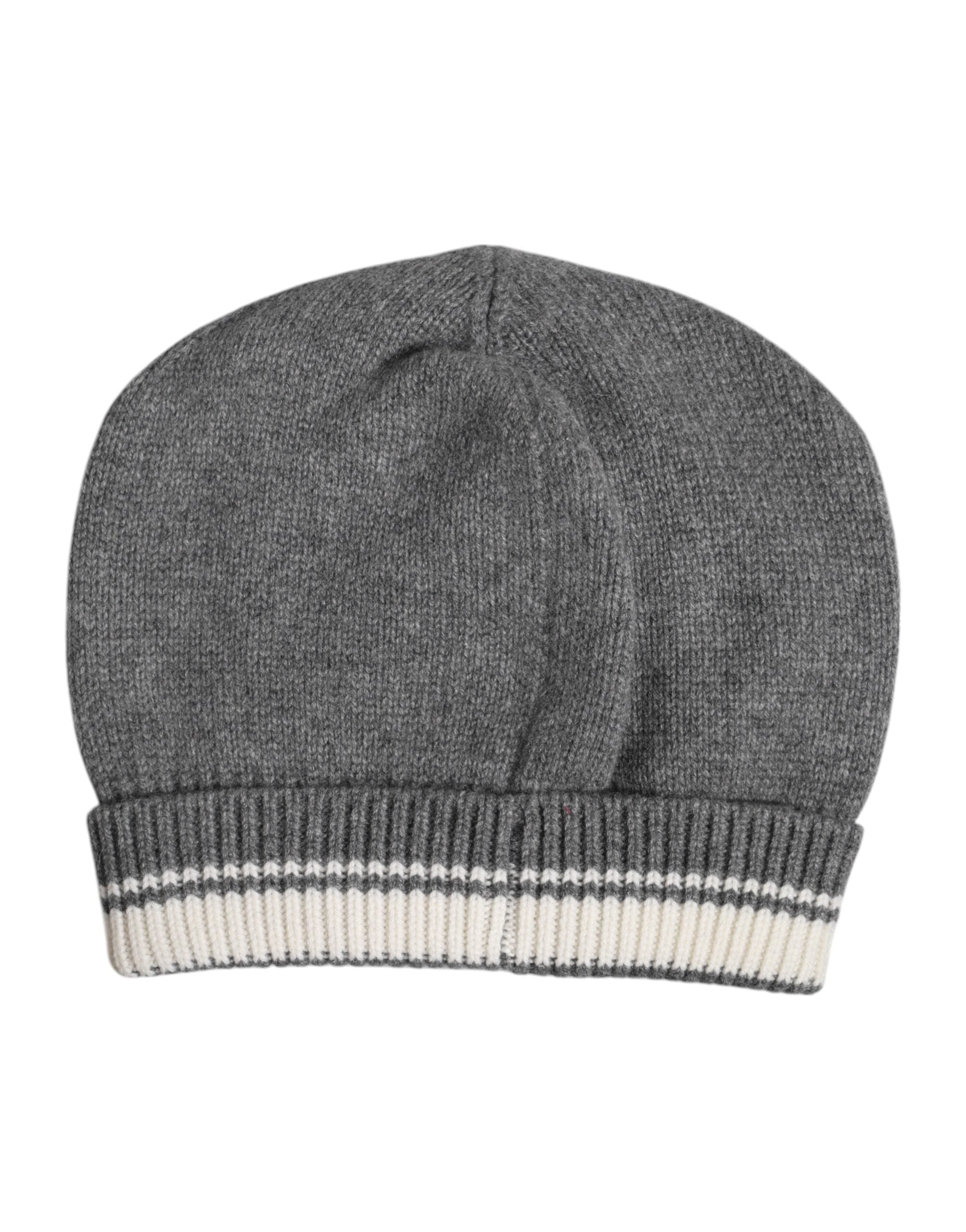 Dolce & Gabbana Gray Cashmere Knitted Winter Beanie Hat - ACCEXO