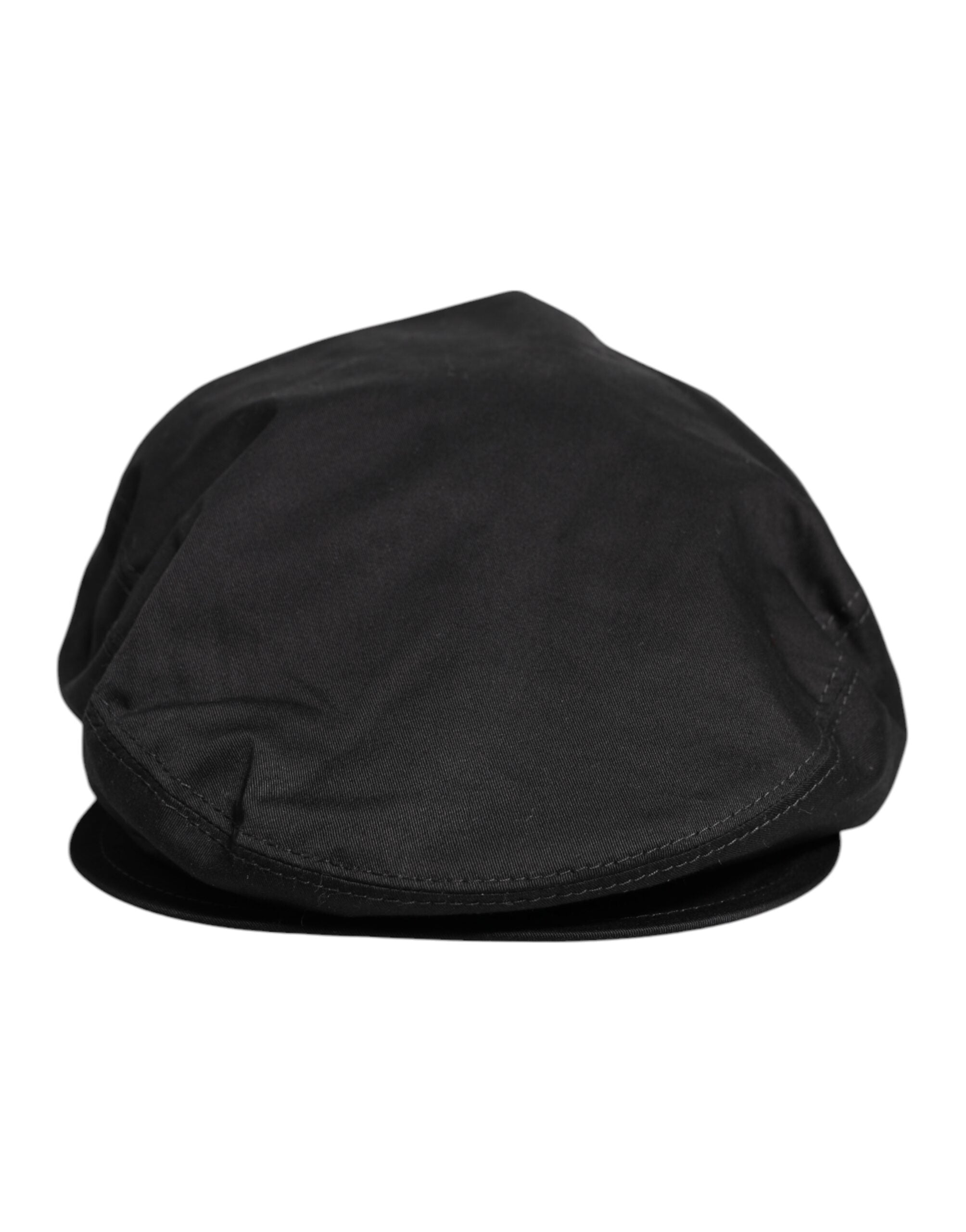Dolce & Gabbana Black Cotton Newsboy Capello Cabbie Hat - ACCEXO