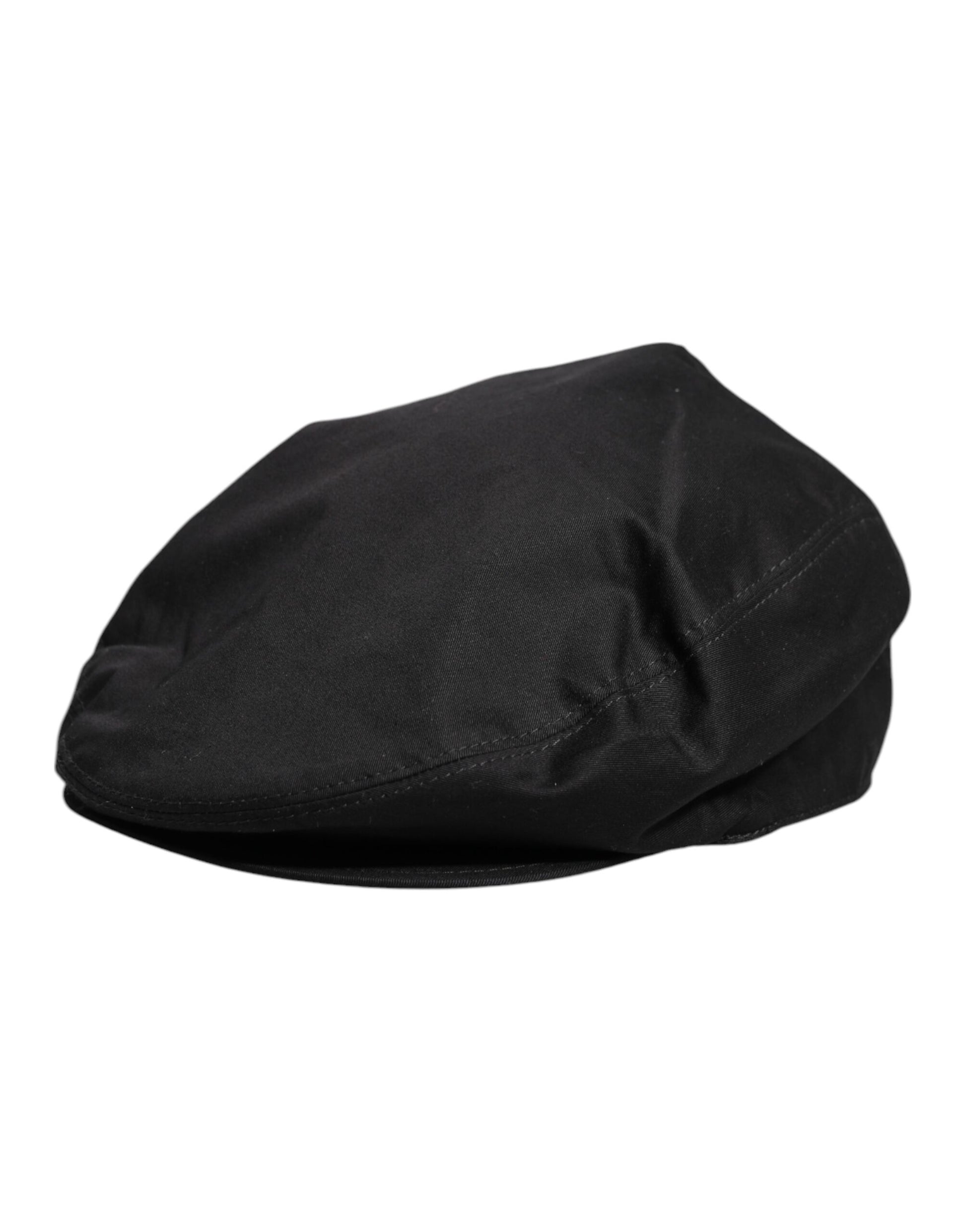 Dolce & Gabbana Black Cotton Newsboy Capello Cabbie Hat - ACCEXO