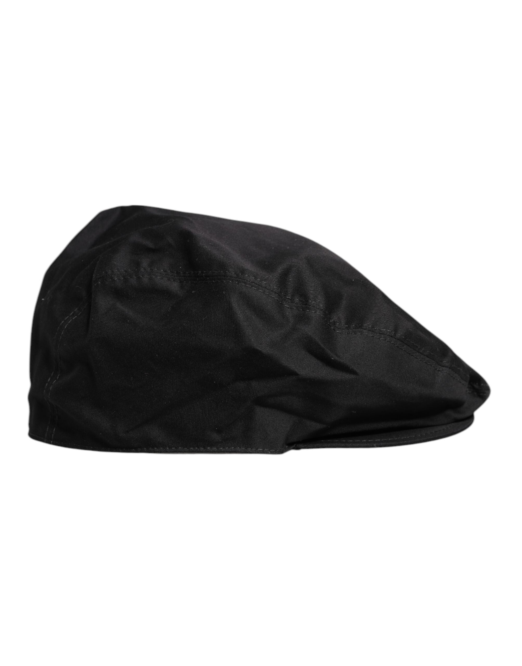 Dolce & Gabbana Black Cotton Newsboy Capello Cabbie Hat - ACCEXO