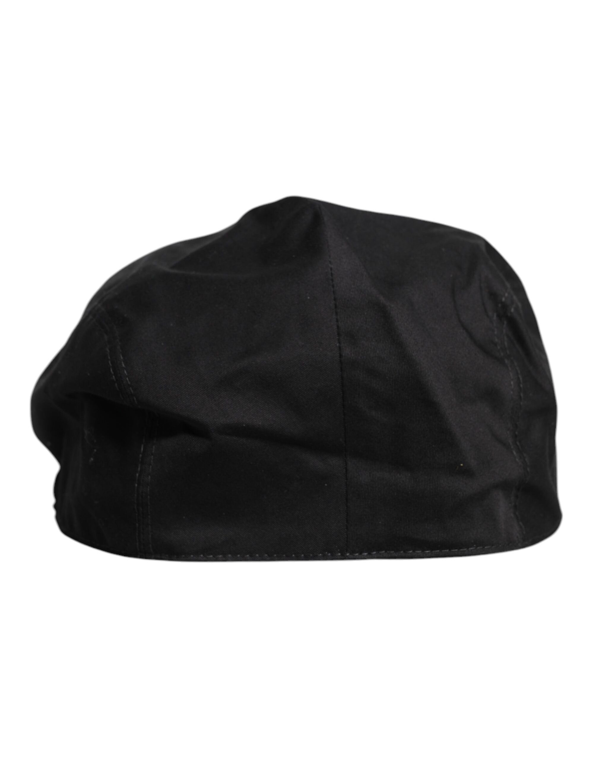 Dolce & Gabbana Black Cotton Newsboy Capello Cabbie Hat - ACCEXO