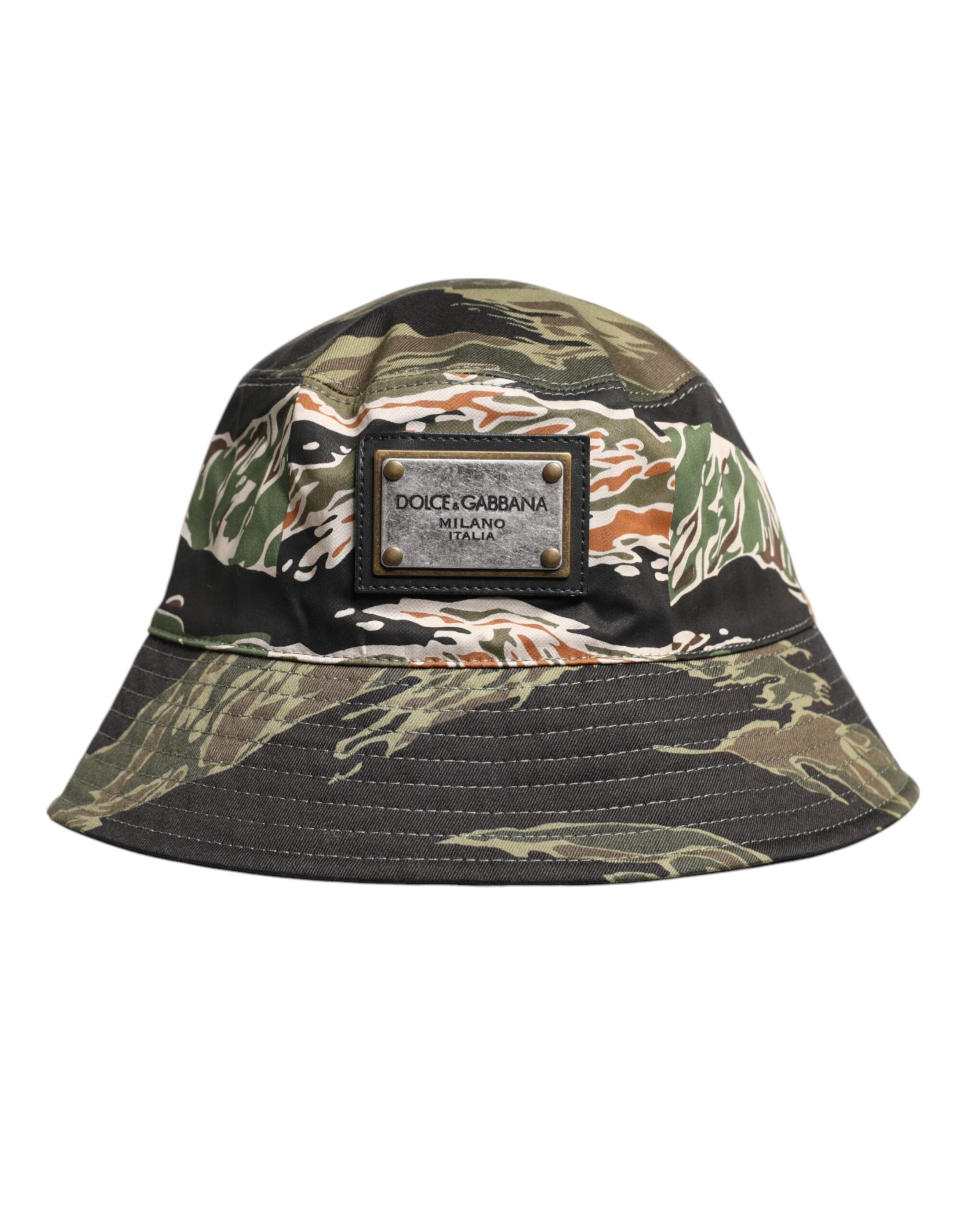 Dolce & Gabbana Multicolor DG Plaque Wide Brim Bucket Hat - ACCEXO