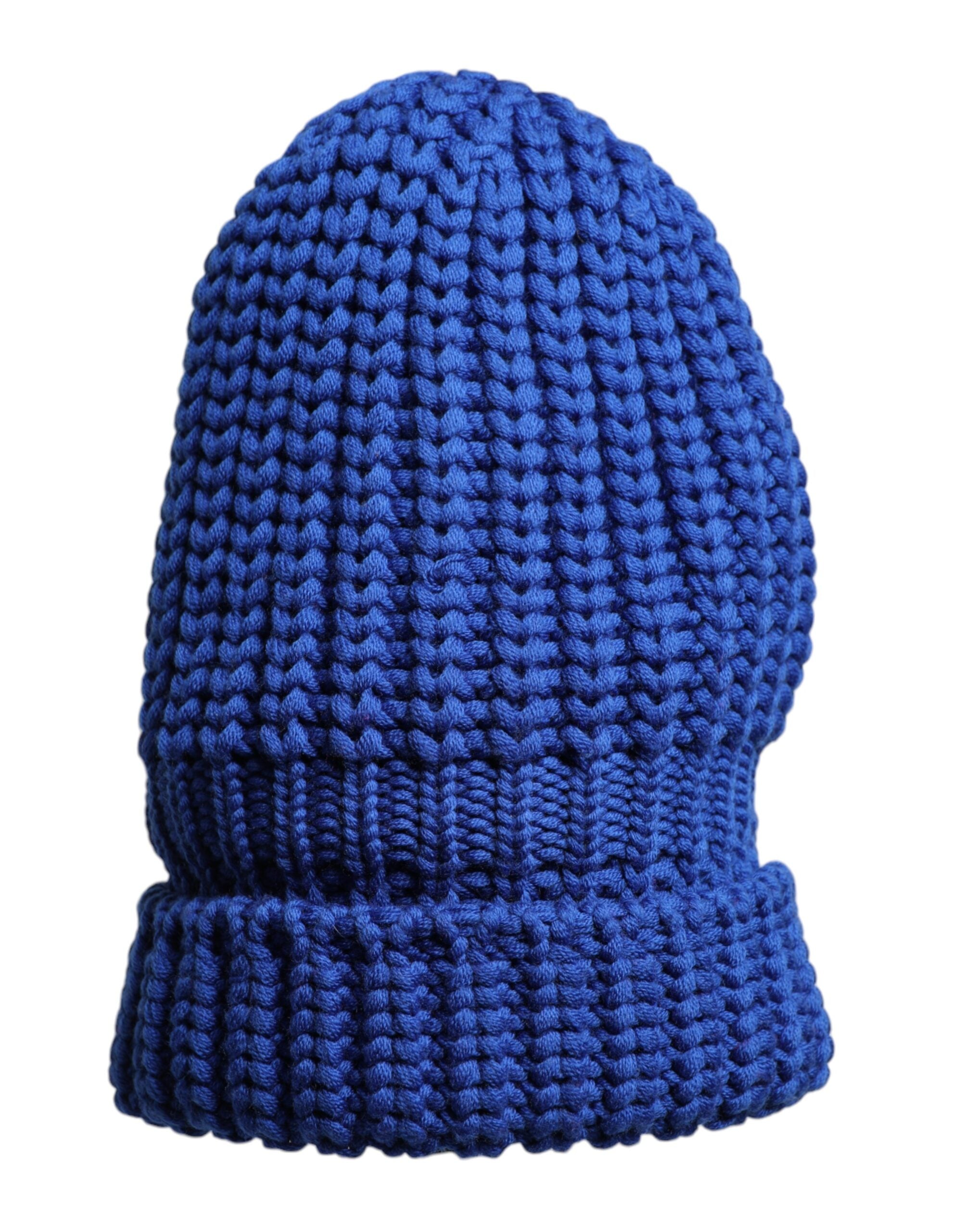 Dolce & Gabbana Blue Wool Knitted Winter Beanie Hat - ACCEXO