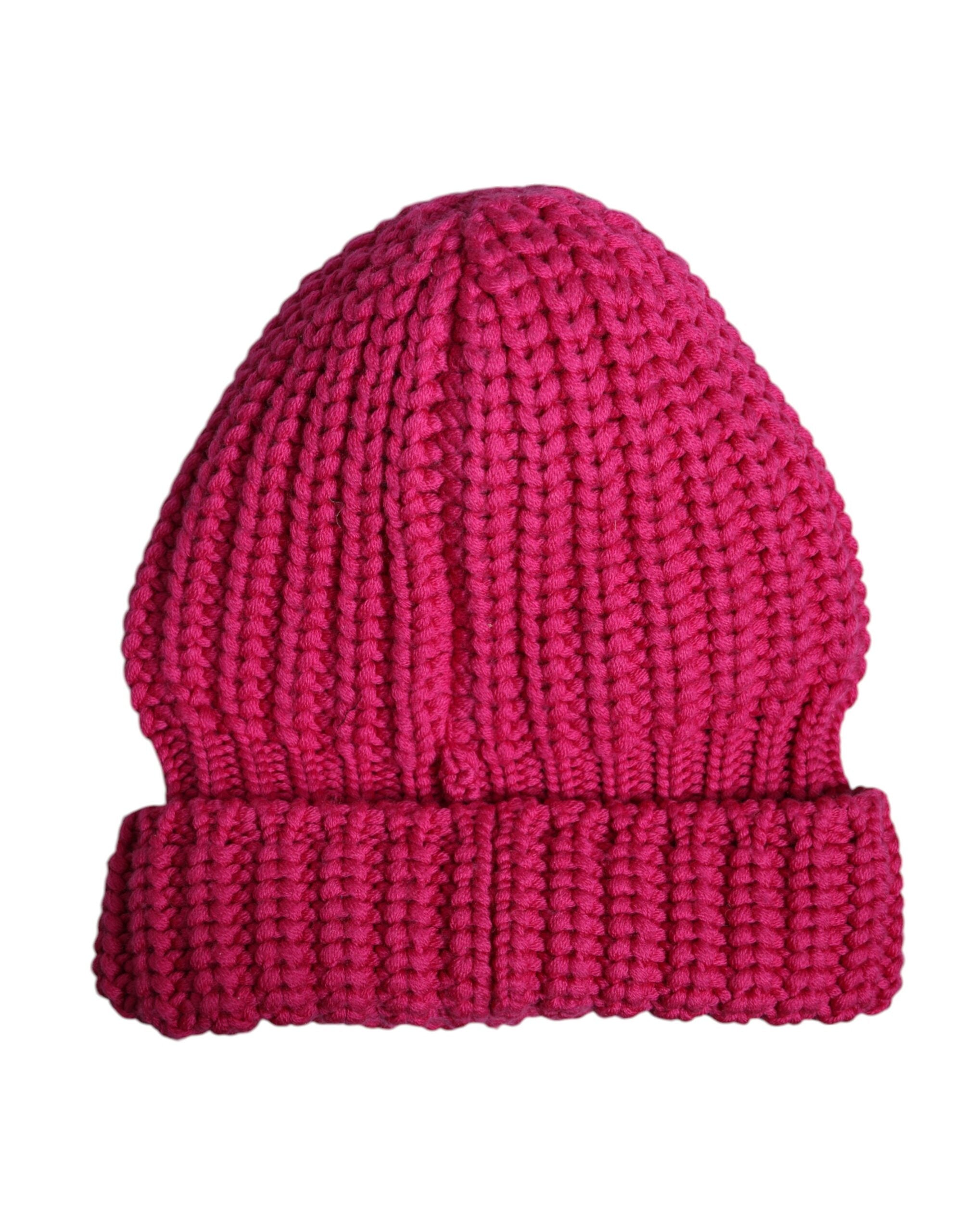 Dolce & Gabbana Pink Solid Wool Knitted Winter Beanie Hat - ACCEXO