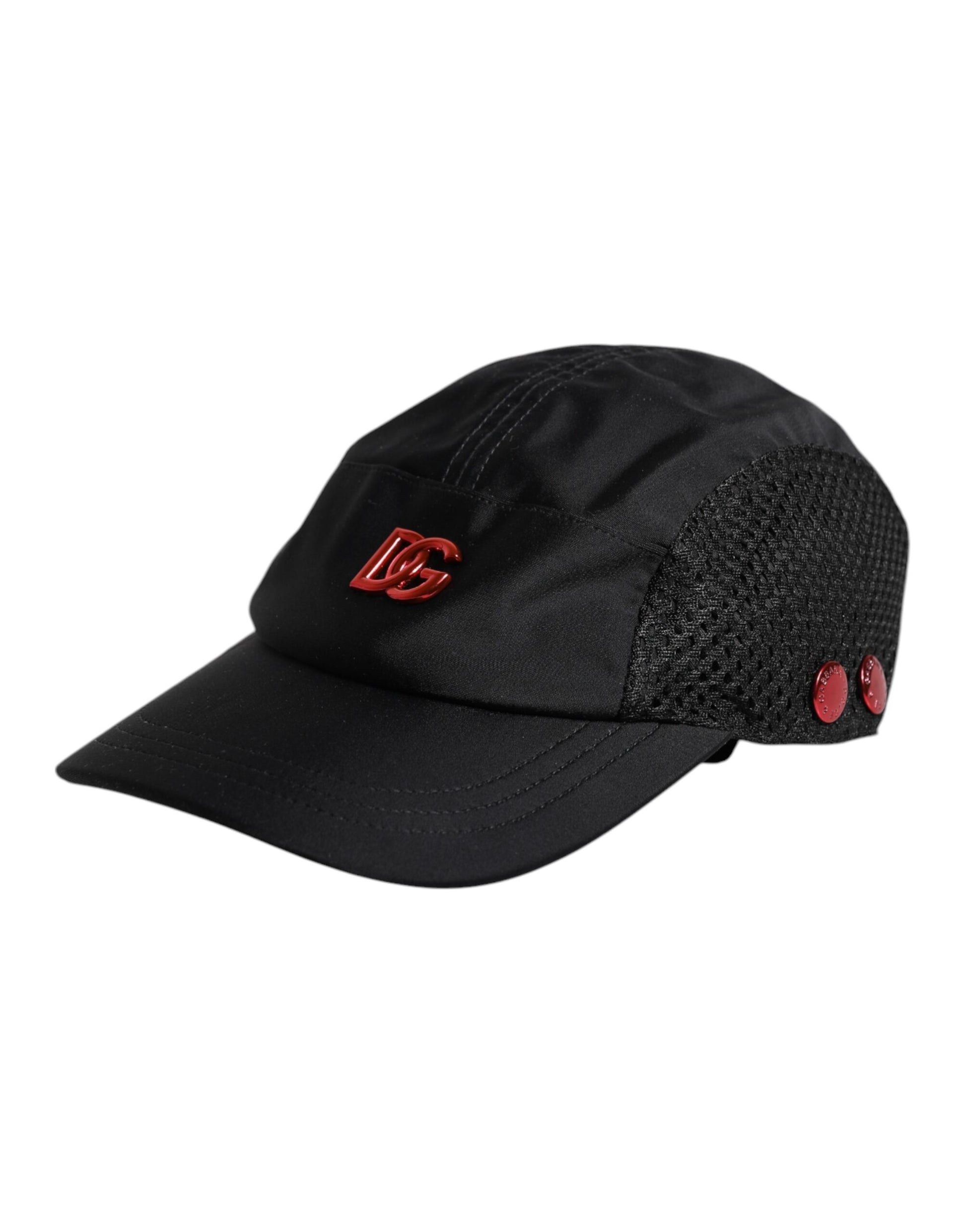 Dolce & Gabbana Black Nylon DG Logo 6 Panels Baseball Cap - ACCEXO