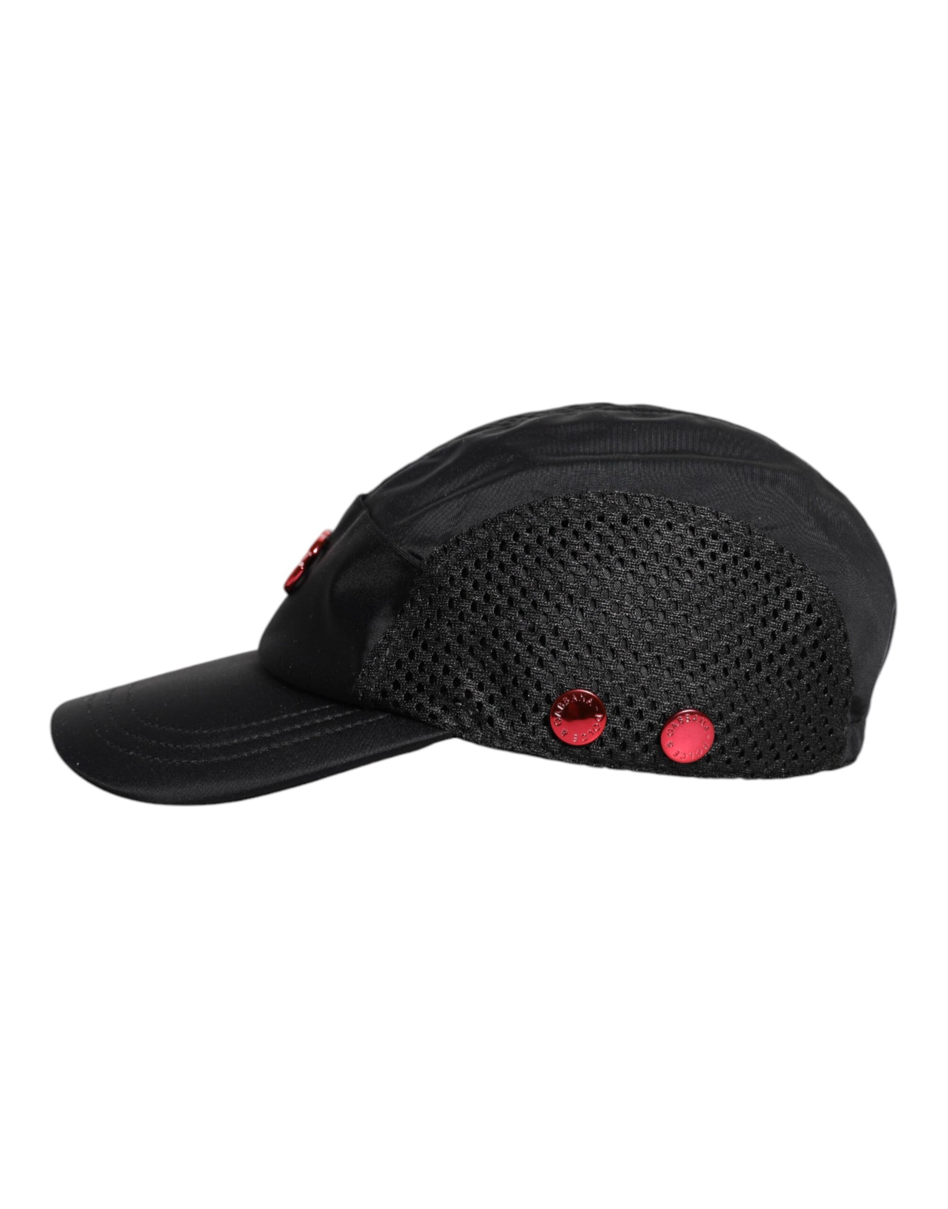 Dolce & Gabbana Black Nylon DG Logo 6 Panels Baseball Cap - ACCEXO