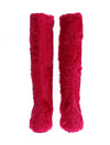 Elegant Pink Lambskin Fur Boots