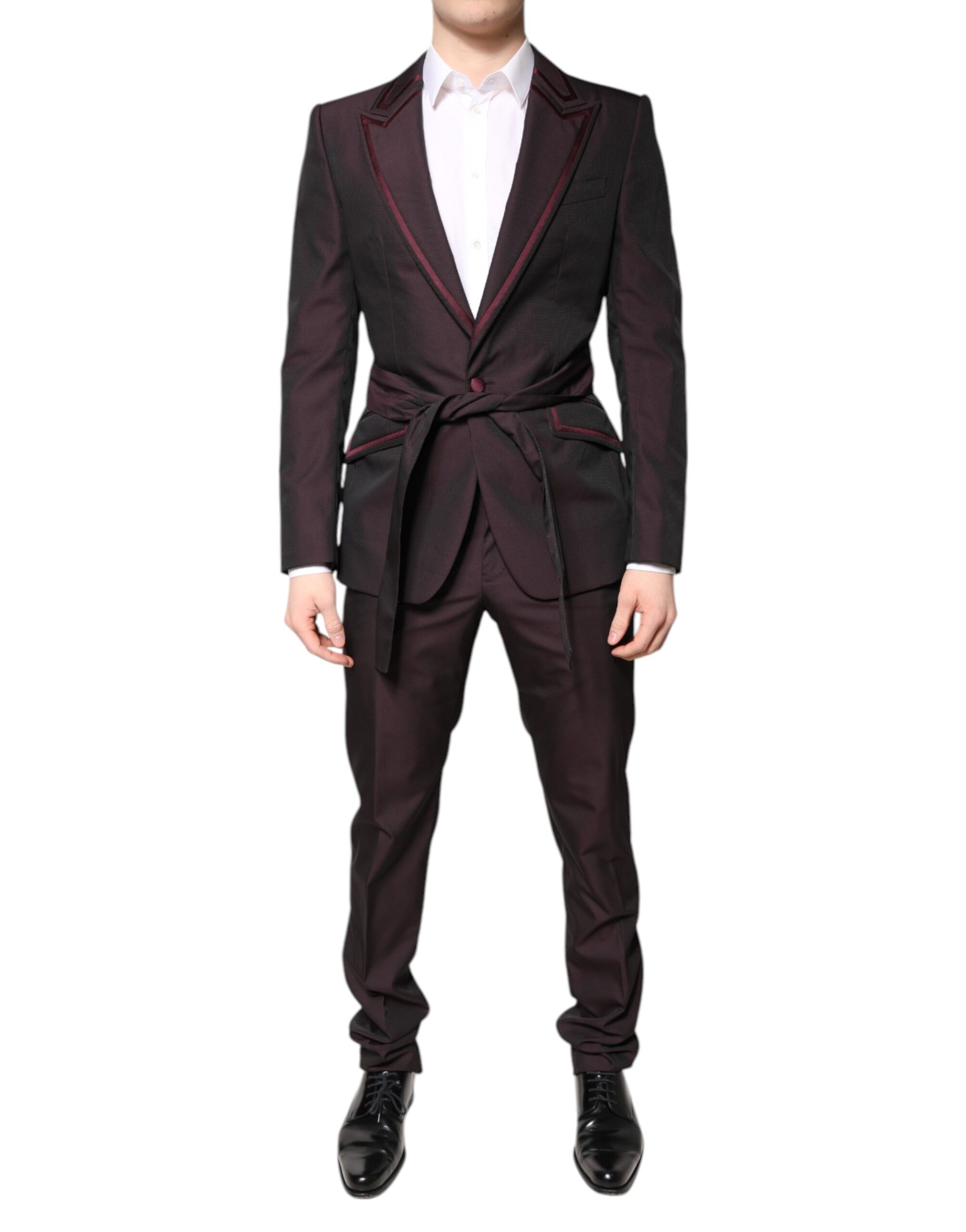 Dolce & Gabbana Maroon Single Breasted Formal 2 Piece Suit - ACCEXO
