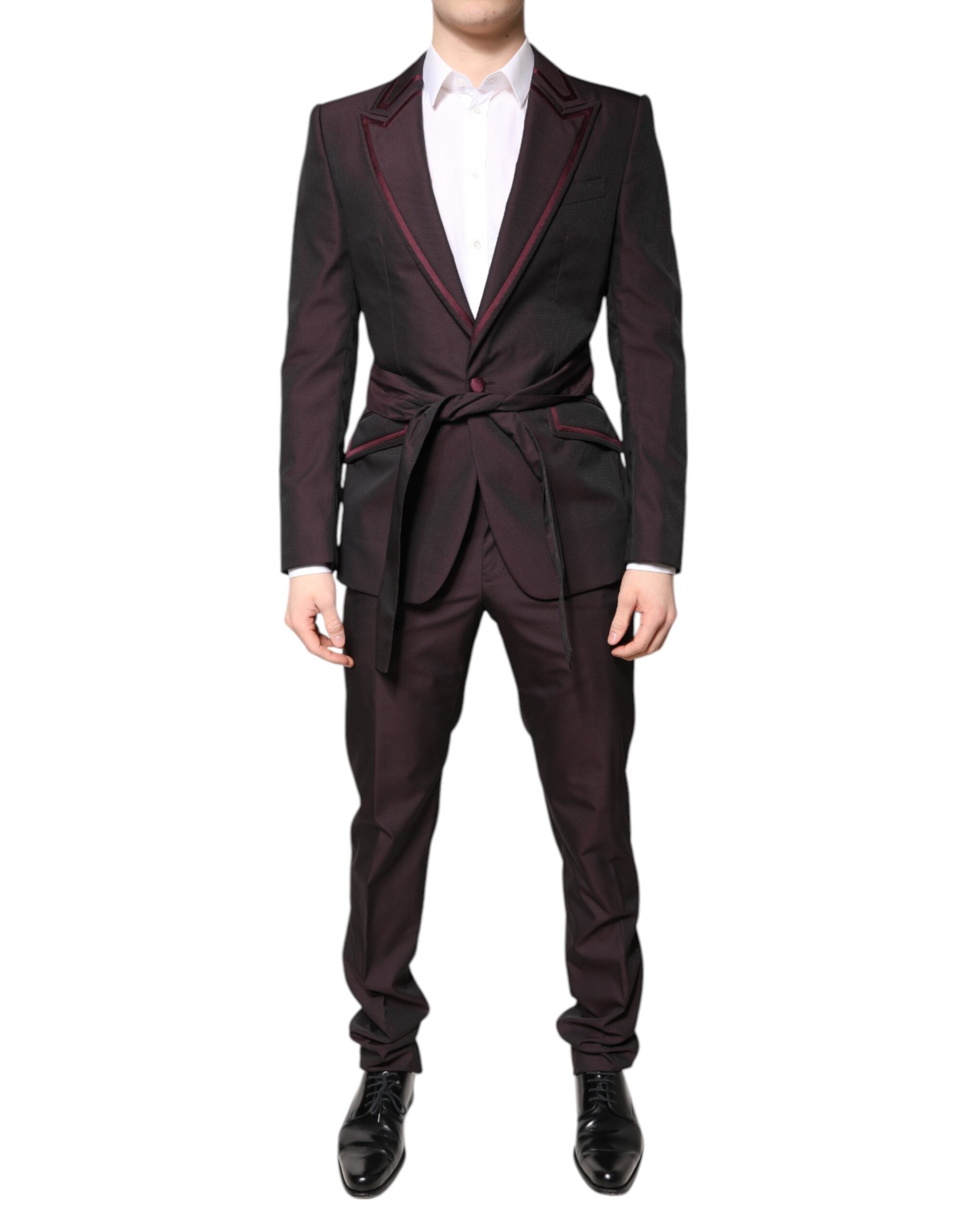 Dolce & Gabbana Maroon Single Breasted Formal 2 Piece Suit - ACCEXO