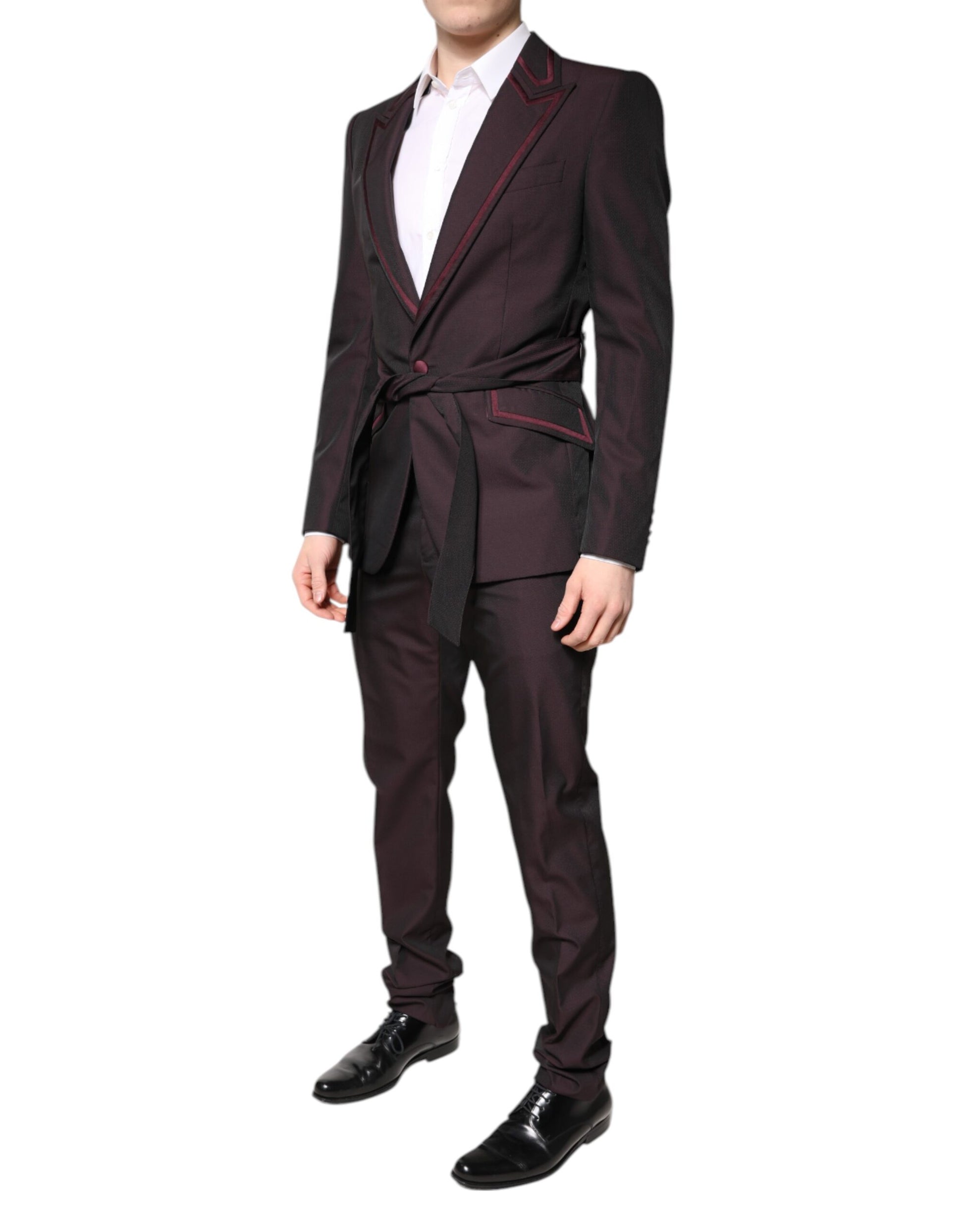 Dolce & Gabbana Maroon Single Breasted Formal 2 Piece Suit - ACCEXO