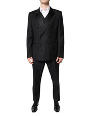 Dolce & Gabbana Black Double Breasted Formal 3 Piece Suit - ACCEXO