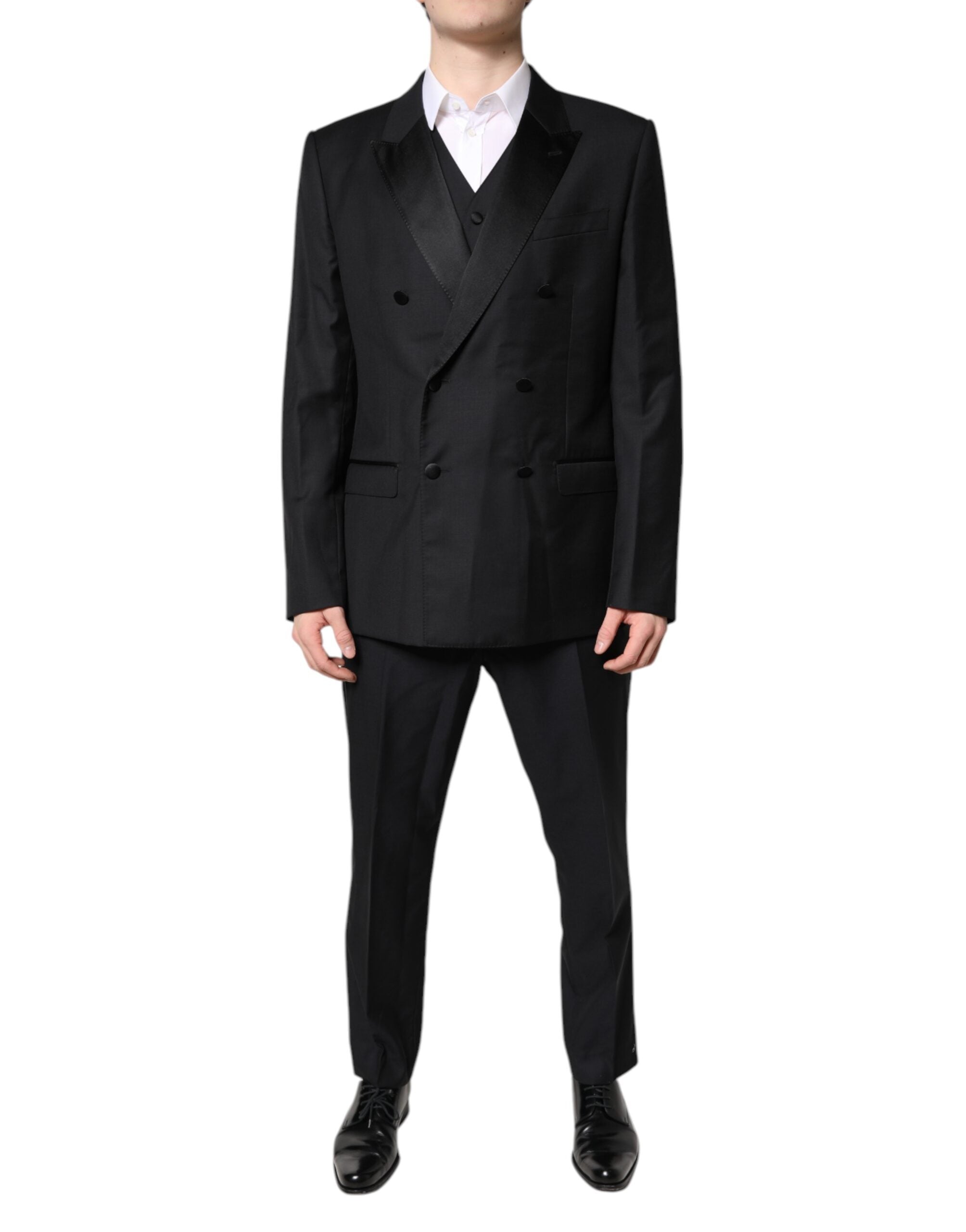 Dolce & Gabbana Black Double Breasted Formal 3 Piece Suit - ACCEXO