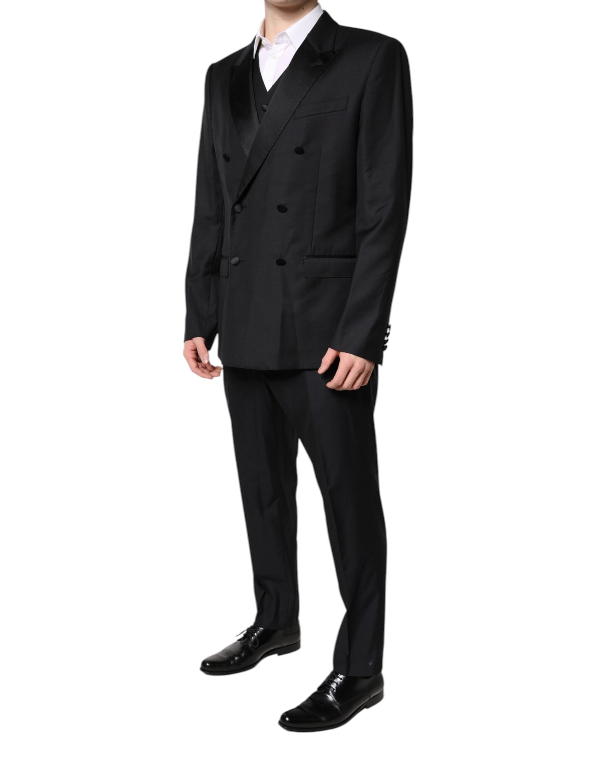 Dolce & Gabbana Black Double Breasted Formal 3 Piece Suit - ACCEXO