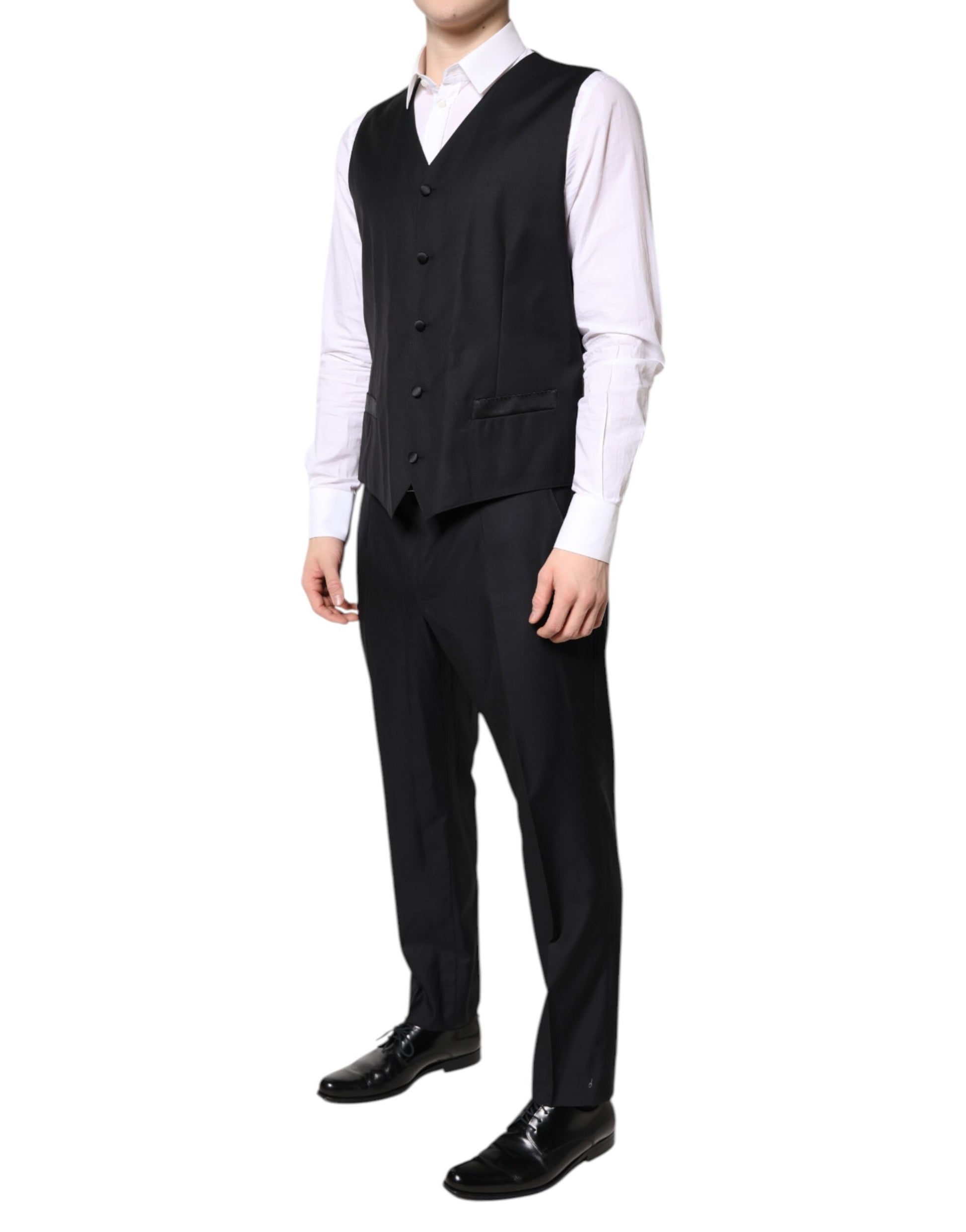 Dolce & Gabbana Black Double Breasted Formal 3 Piece Suit - ACCEXO