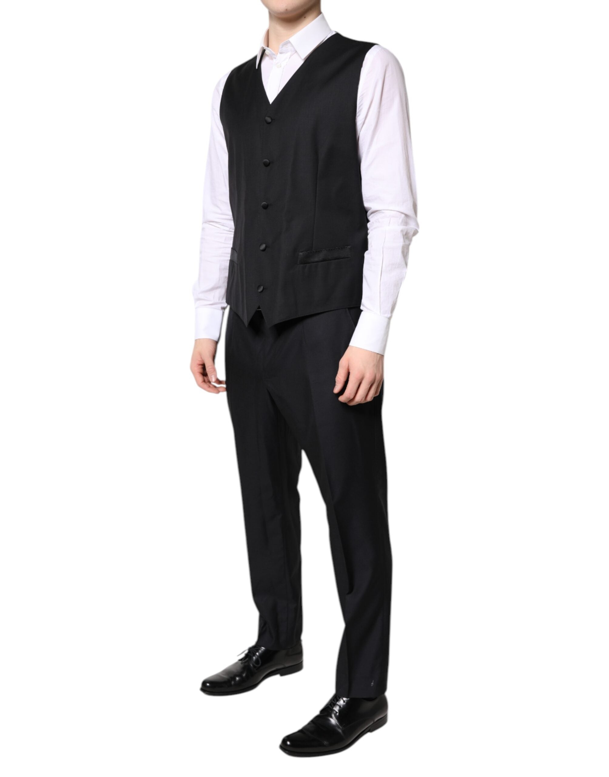 Dolce & Gabbana Black Double Breasted Formal 3 Piece Suit - ACCEXO