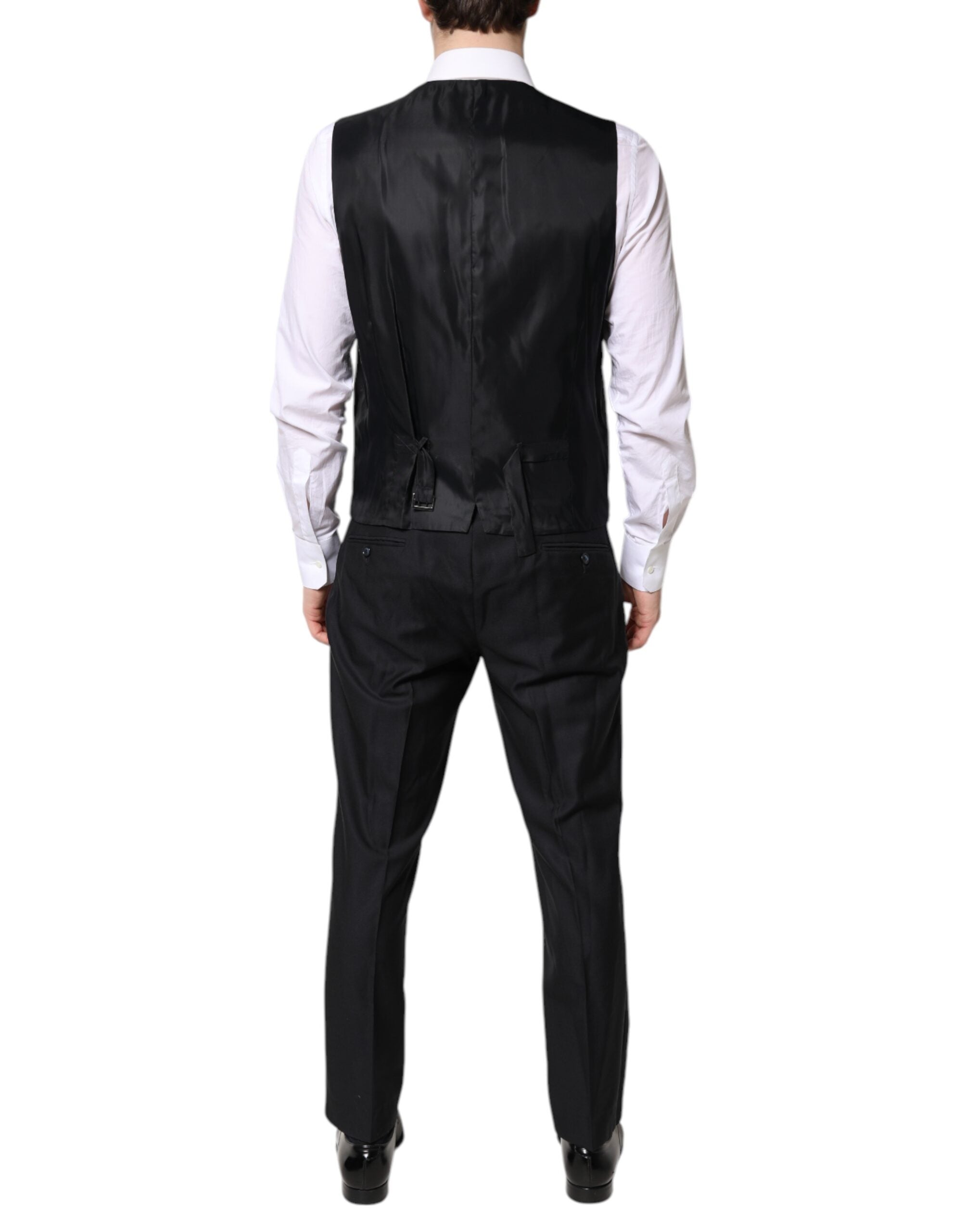 Dolce & Gabbana Black Double Breasted Formal 3 Piece Suit - ACCEXO