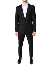 Dolce & Gabbana Black Wool Single Breasted 2 Piece Suit - ACCEXO