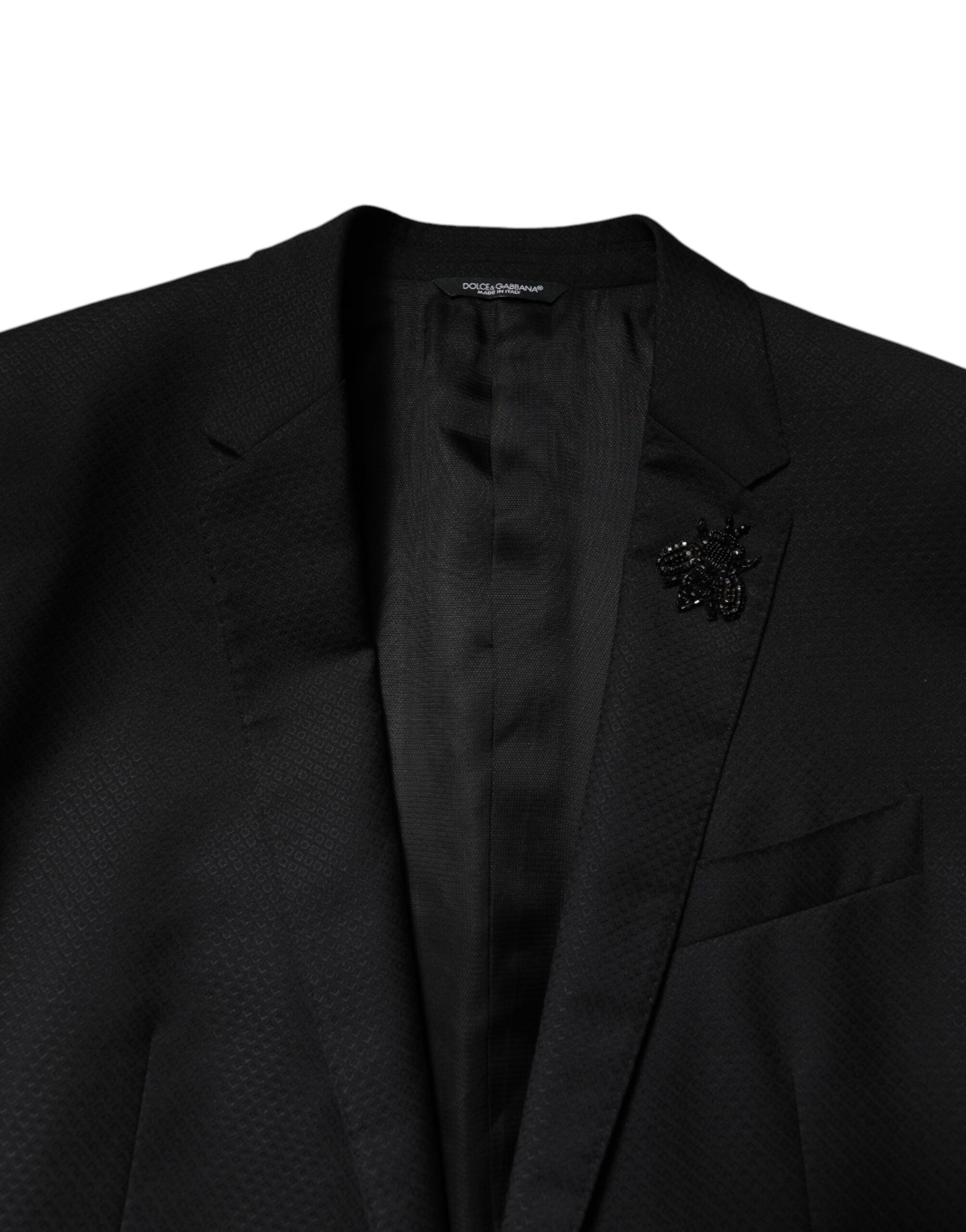 Dolce & Gabbana Black Wool Single Breasted 2 Piece Suit - ACCEXO