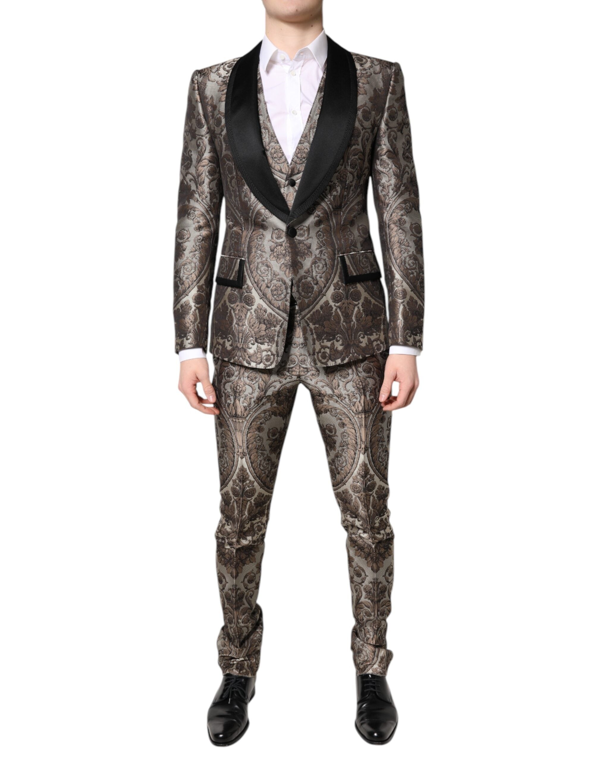 Dolce & Gabbana Multicolor Jacquard Single Breasted 3 Piece Suit - ACCEXO