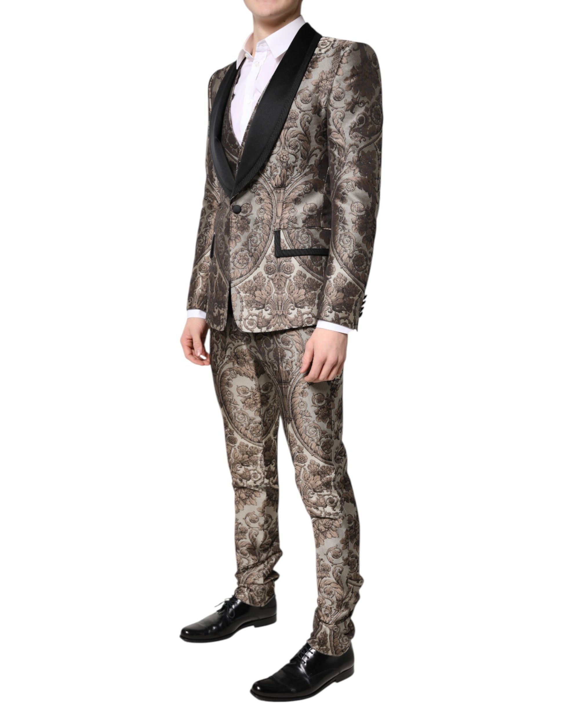 Dolce & Gabbana Multicolor Jacquard Single Breasted 3 Piece Suit - ACCEXO