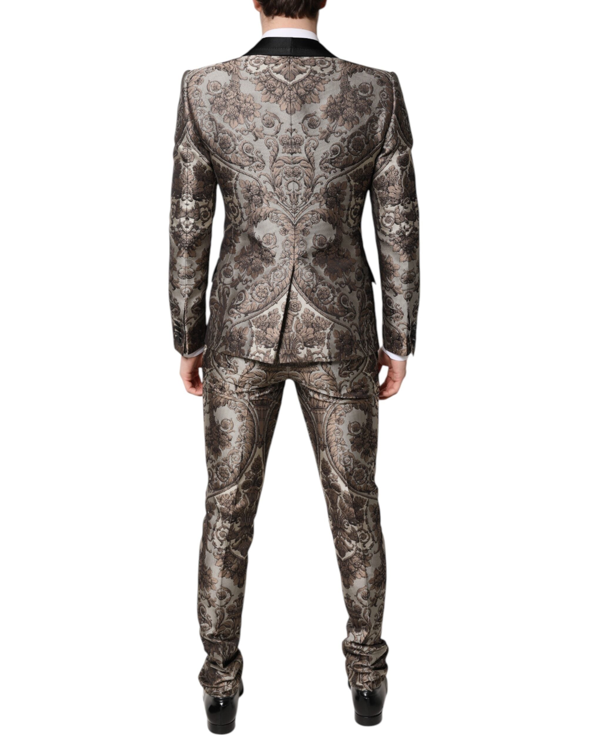 Dolce & Gabbana Multicolor Jacquard Single Breasted 3 Piece Suit - ACCEXO