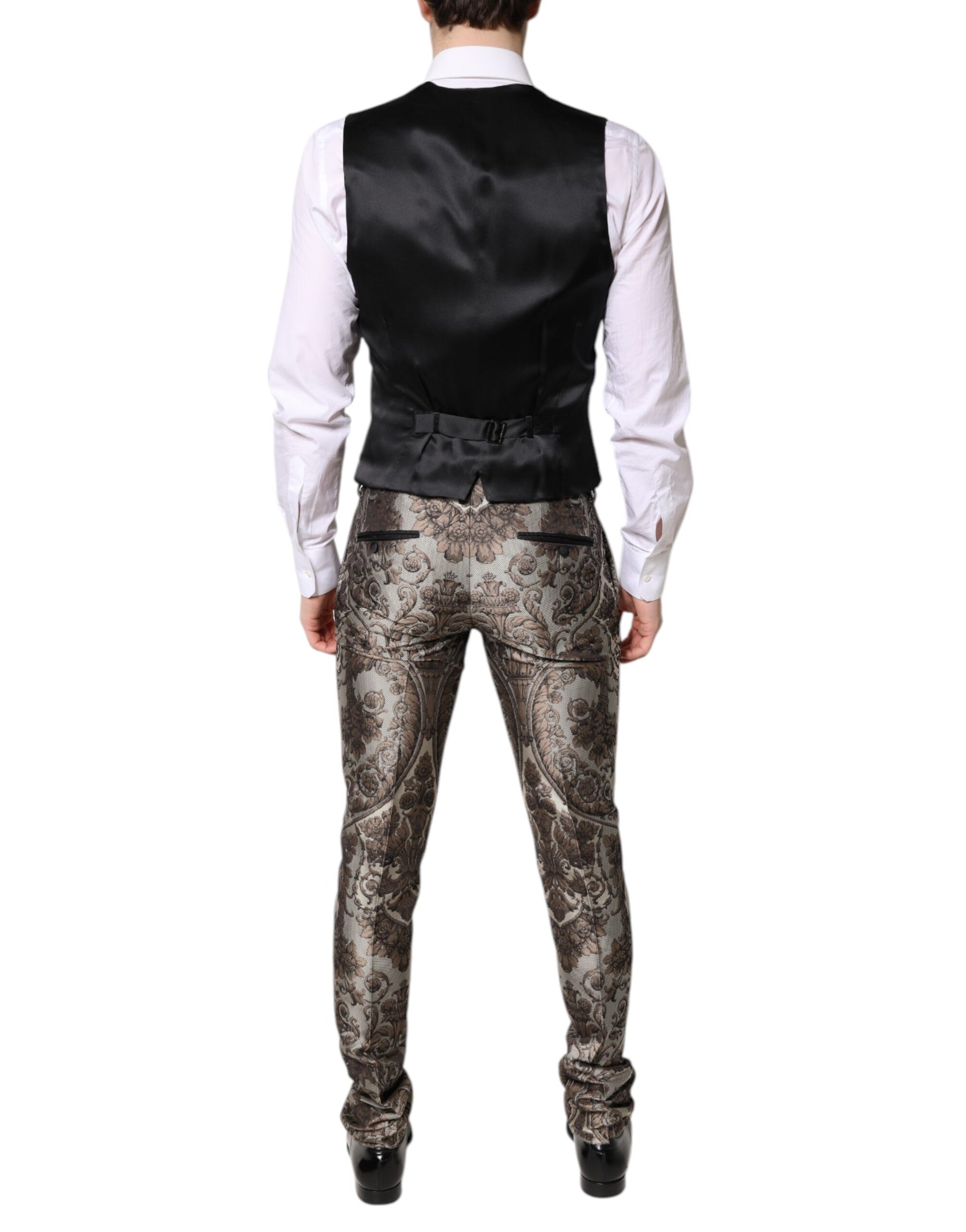 Dolce & Gabbana Multicolor Jacquard Single Breasted 3 Piece Suit - ACCEXO