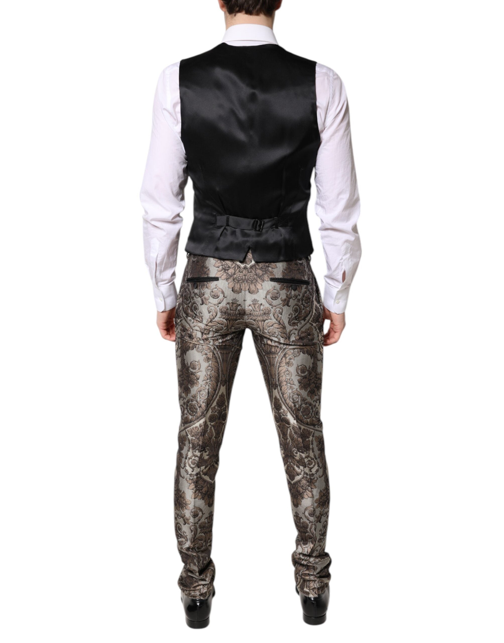 Dolce & Gabbana Multicolor Jacquard Single Breasted 3 Piece Suit - ACCEXO