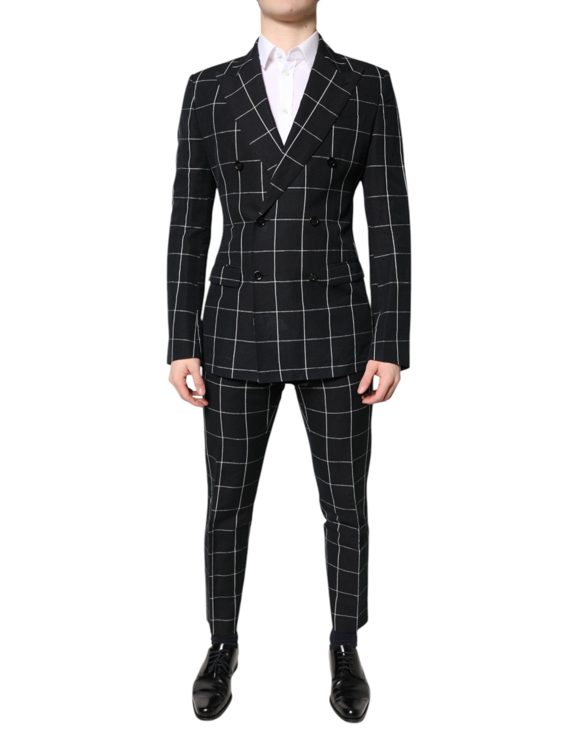 Dolce & Gabbana Black TAORMINA Double Breasted 2 Piece Suit - ACCEXO