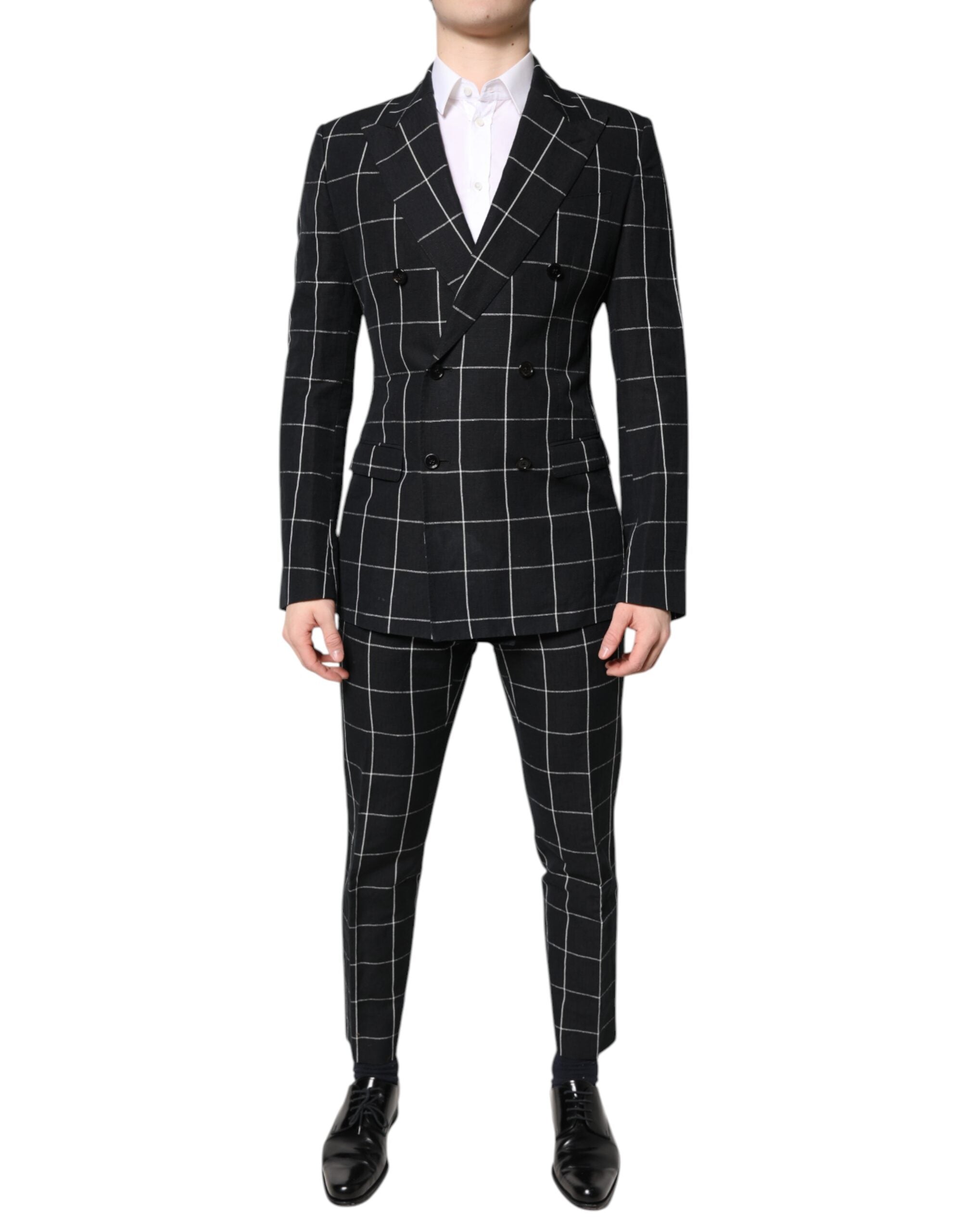 Dolce & Gabbana Black TAORMINA Double Breasted 2 Piece Suit - ACCEXO