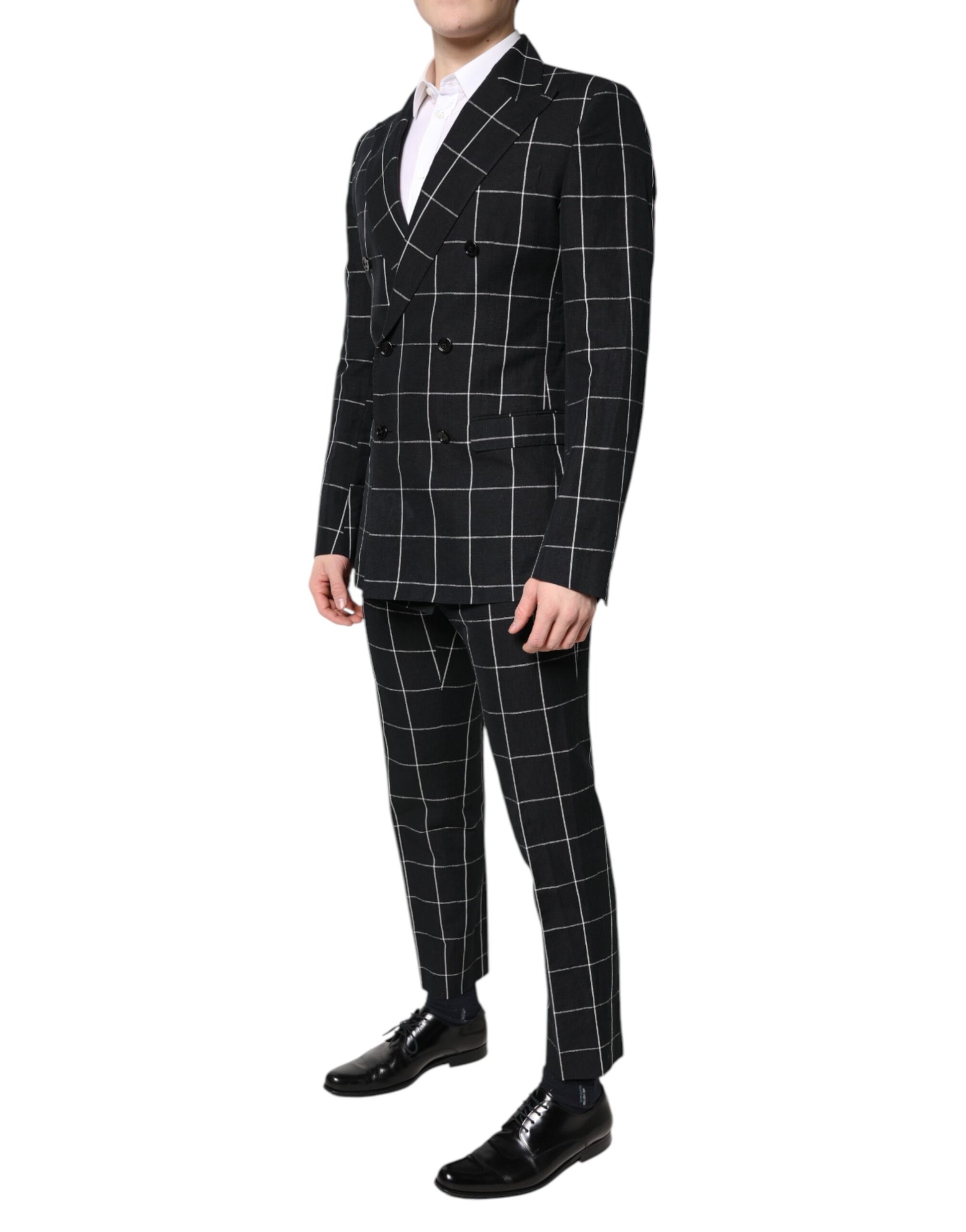 Dolce & Gabbana Black TAORMINA Double Breasted 2 Piece Suit - ACCEXO