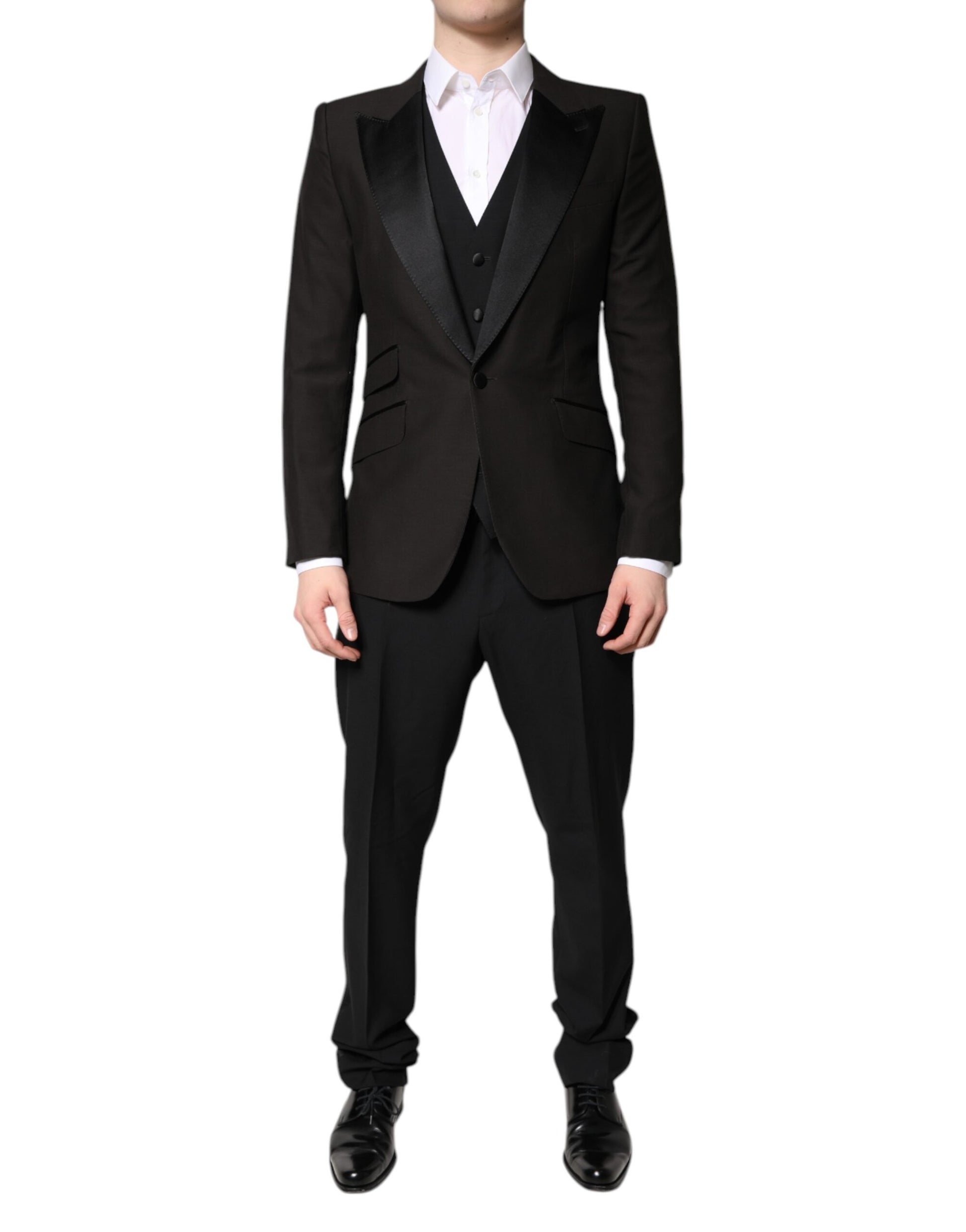 Dolce & Gabbana Black Single Breasted Formal 3 Piece Suit - ACCEXO