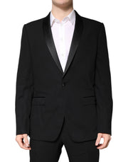Dolce & Gabbana Black Wool Single Breasted 2 Piece Suit - ACCEXO
